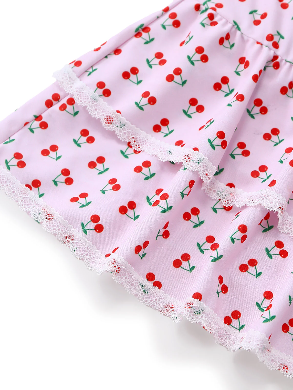 [Vorverkauf] Rosa 40er Kirschen Badeanzug mit Spitze - Image 6
