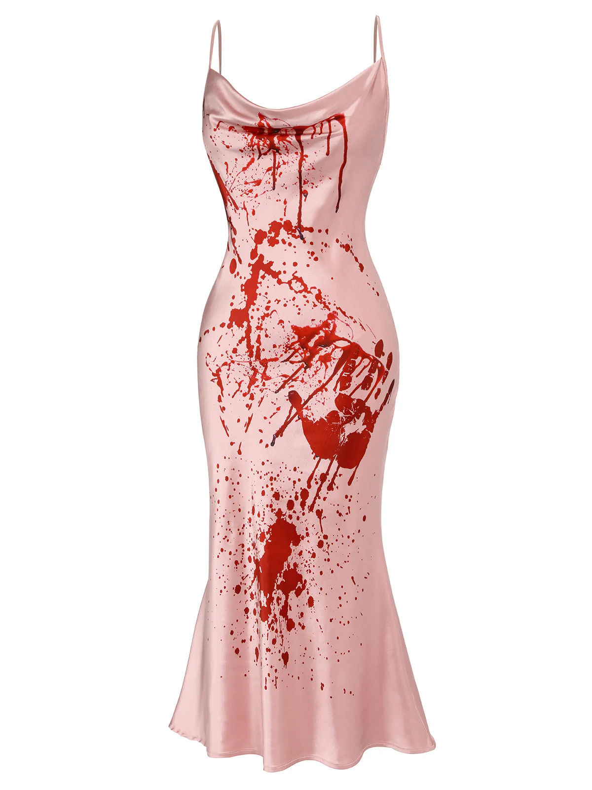 Rosa 1930er Halloween Blut Fischschwanz Kleid - Image 3