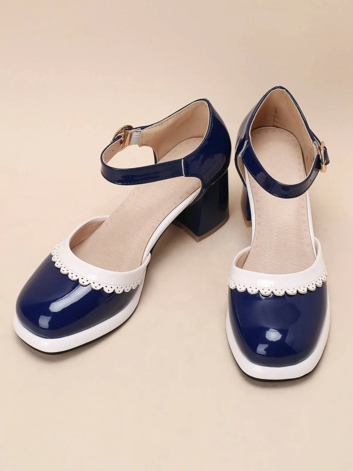 Rosa RETRO KNÖCHELRIEMEN HIGH HEELS SCHUHE - Image 13