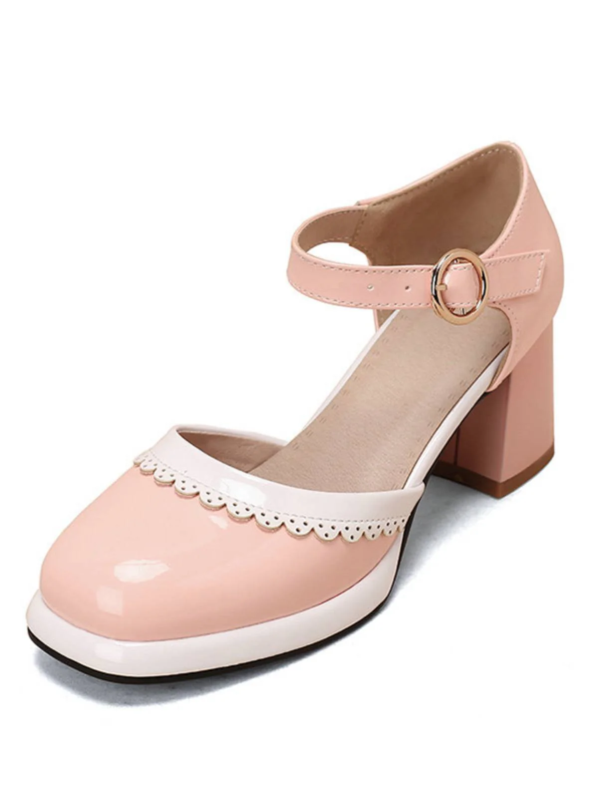 Rosa RETRO KNÖCHELRIEMEN HIGH HEELS SCHUHE - Image 2
