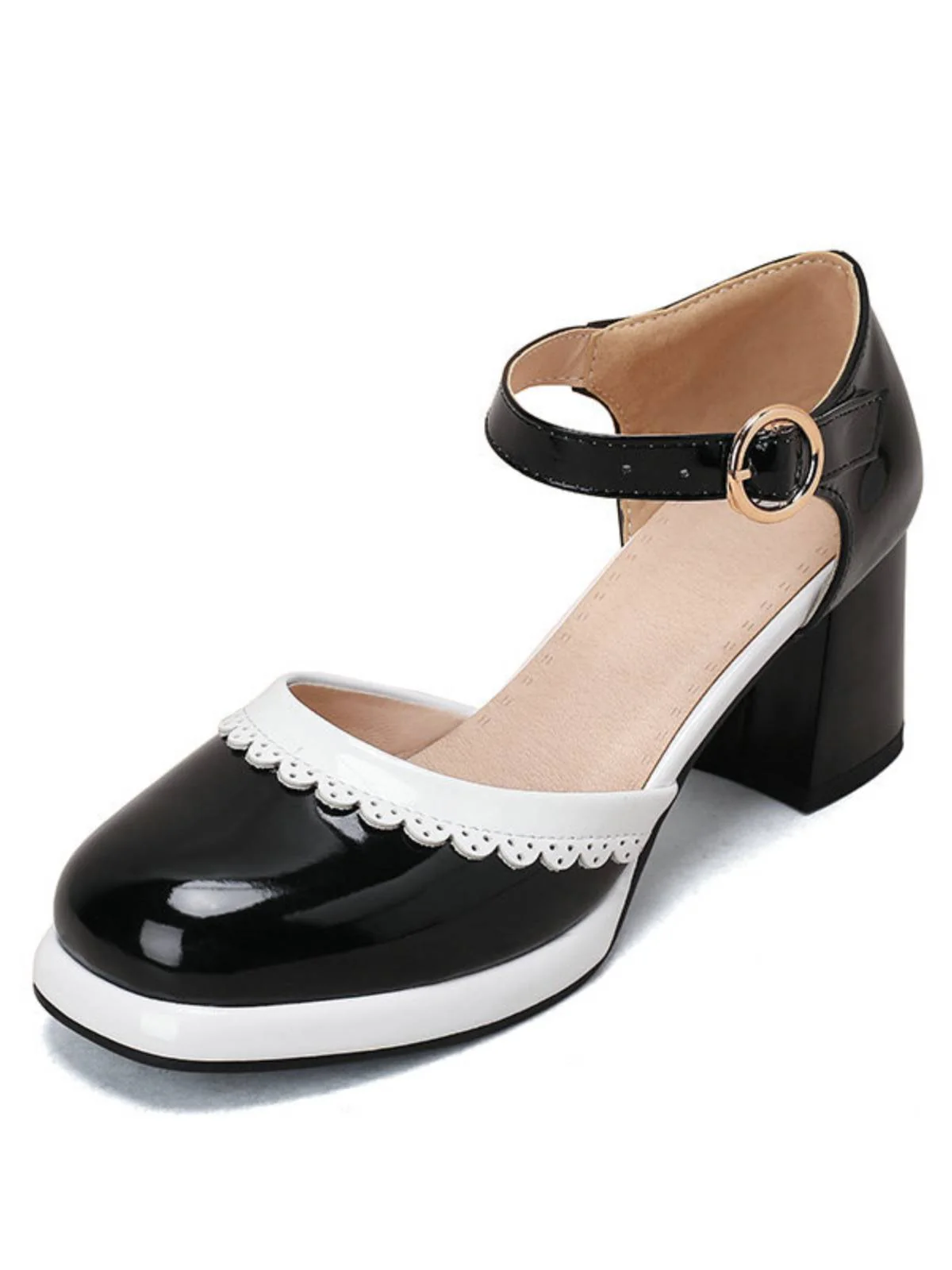 Rosa RETRO KNÖCHELRIEMEN HIGH HEELS SCHUHE - Image 8