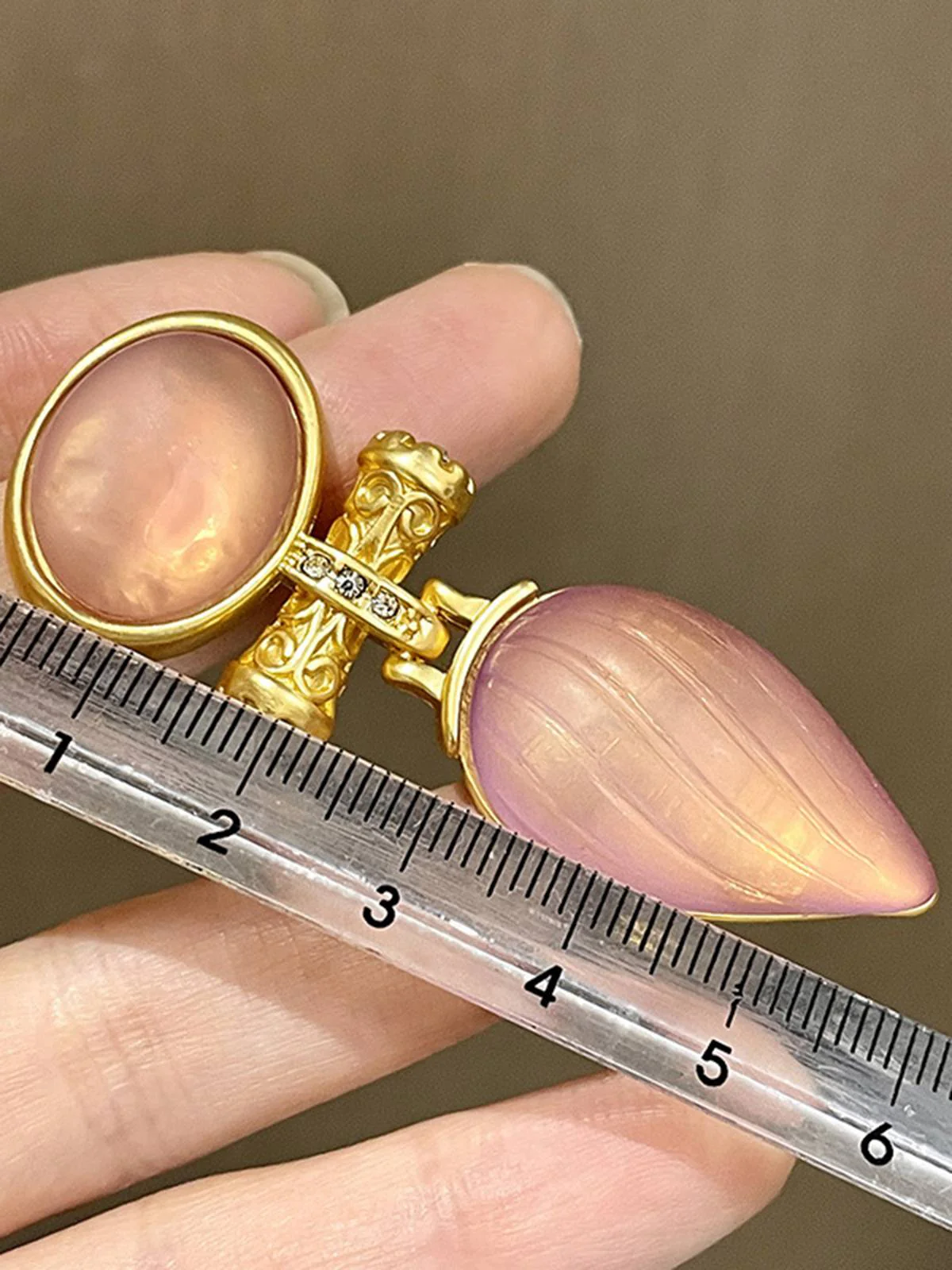 Rose Gold Vintage Wassertropfen Streifenohrringe - Image 3