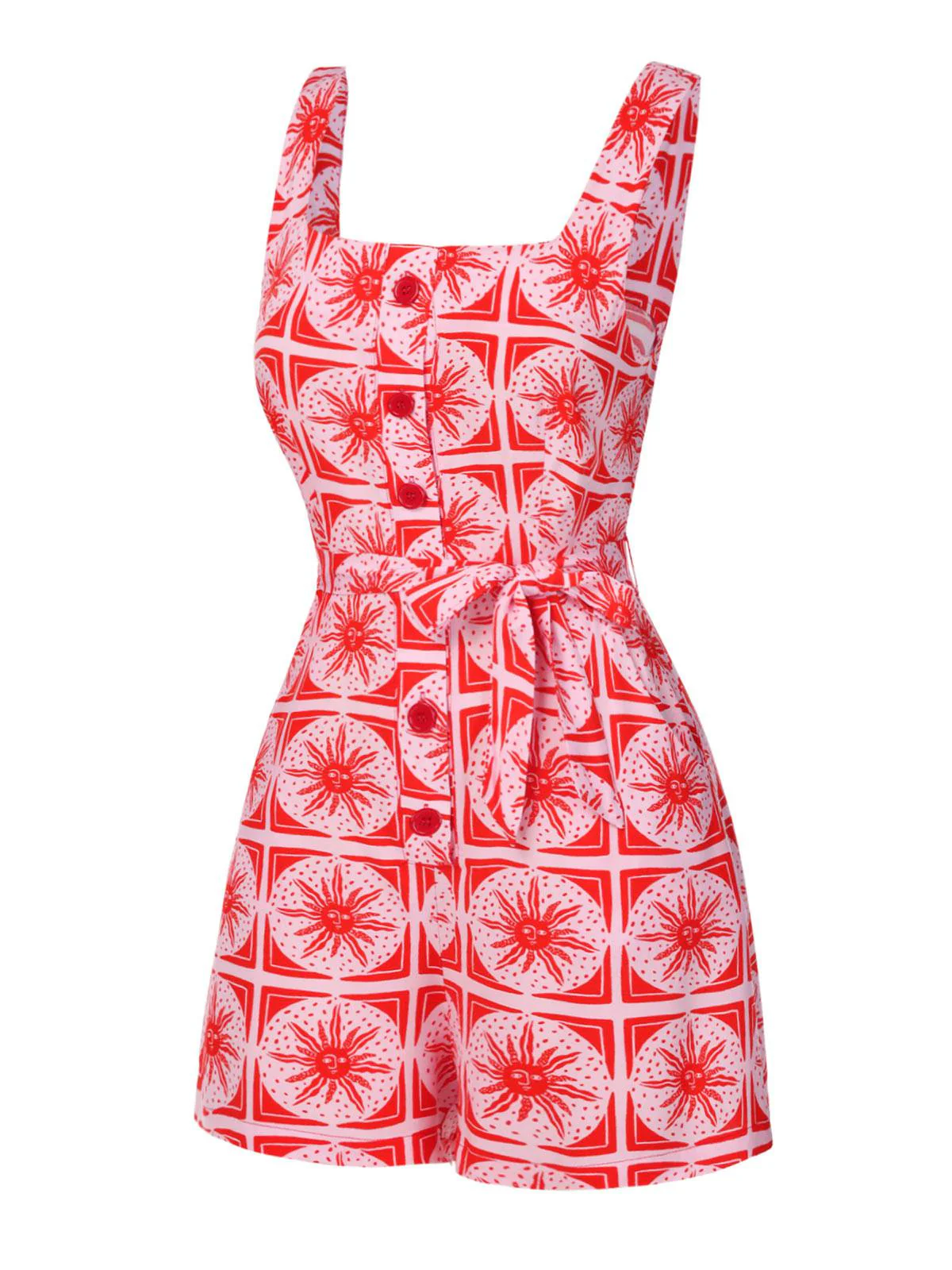 Rose Rosa 1950er Sonnentotem Taste Romper - Image 3