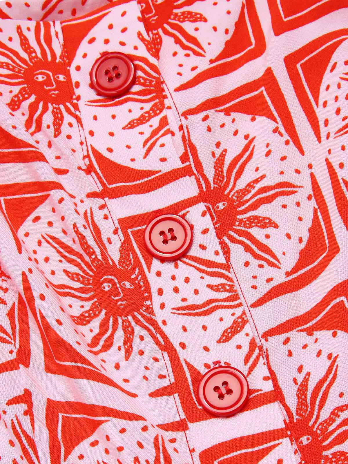 Rose Rosa 1950er Sonnentotem Taste Romper - Image 5