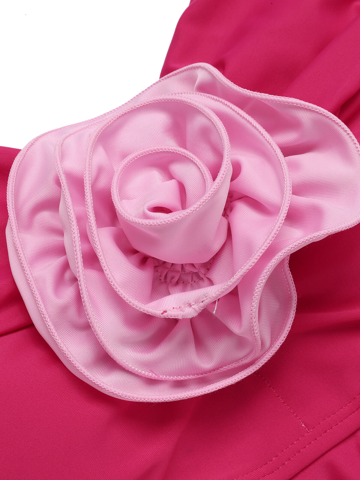 Rosenrot 1930er 3D-Rose Schulterfreier Badeanzug - Image 4