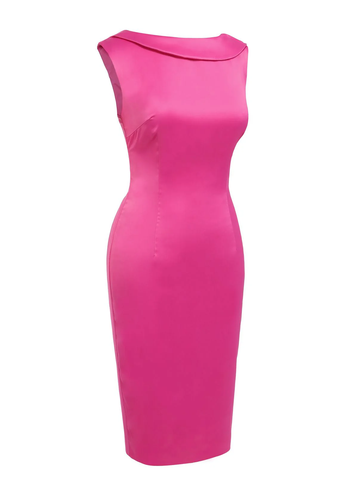 Rosenrot 1960s Satin Bleistiftkleid - Image 8