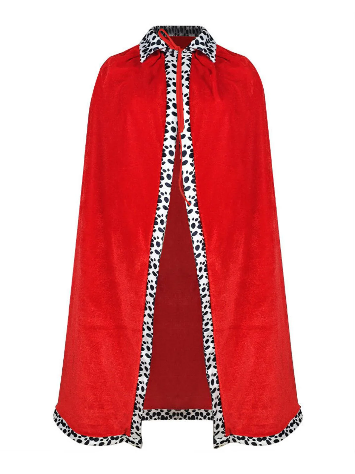 Rot 1930er Cruella Dalmatian Trimmed Krawattenhals Cape - Image 2