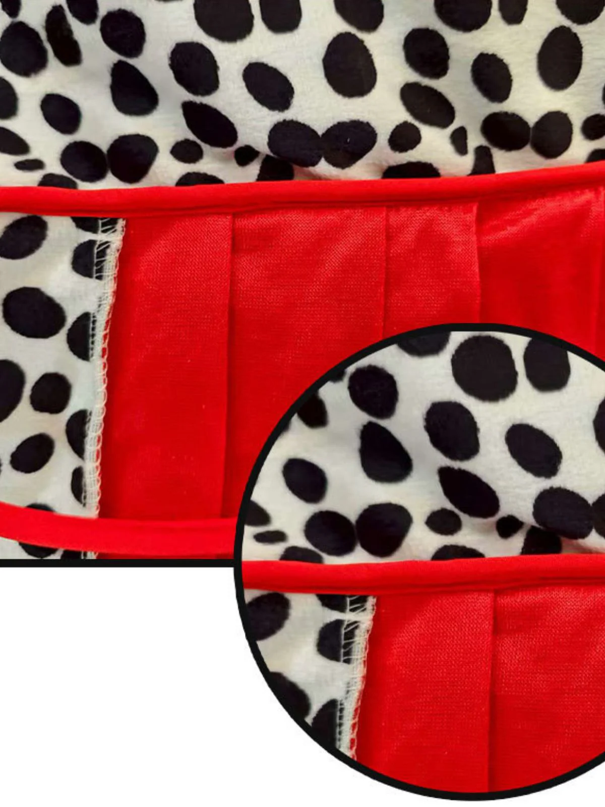 Rot 1930er Cruella Dalmatian Trimmed Krawattenhals Cape - Image 4