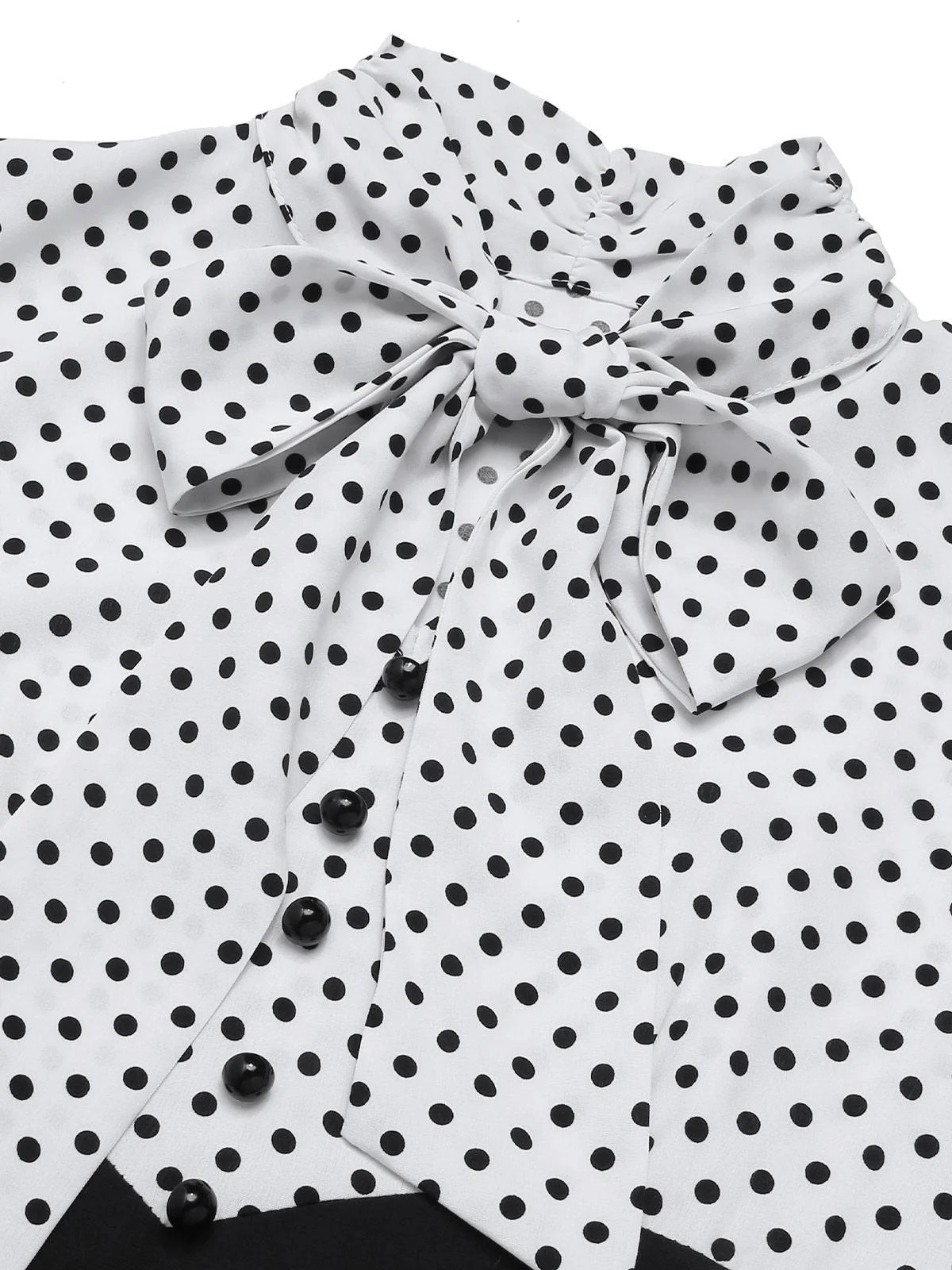 Rosa & Schwarz 1930er Dots Krawattenhals Meerjungfrauenkleid - Image 8