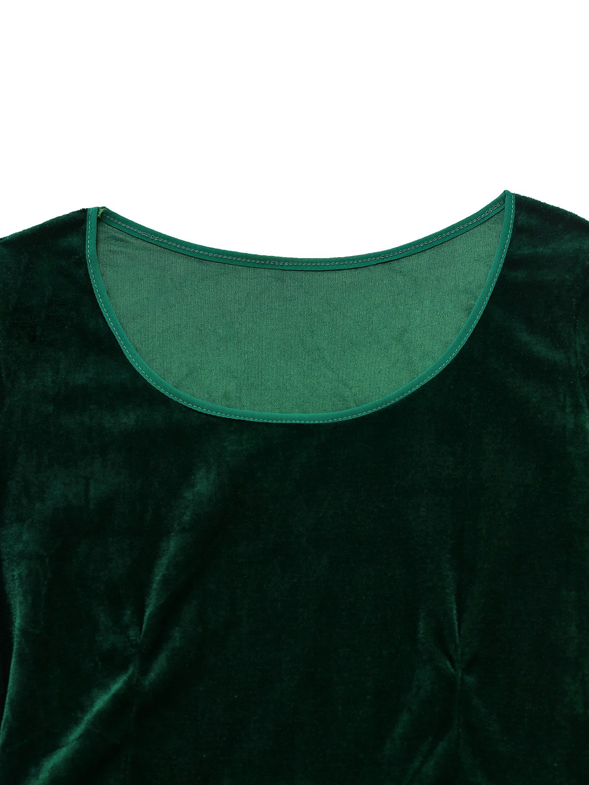 Grün 1930er Frau Weihnachtsmann Samt Kleid mit Kap - Image 4