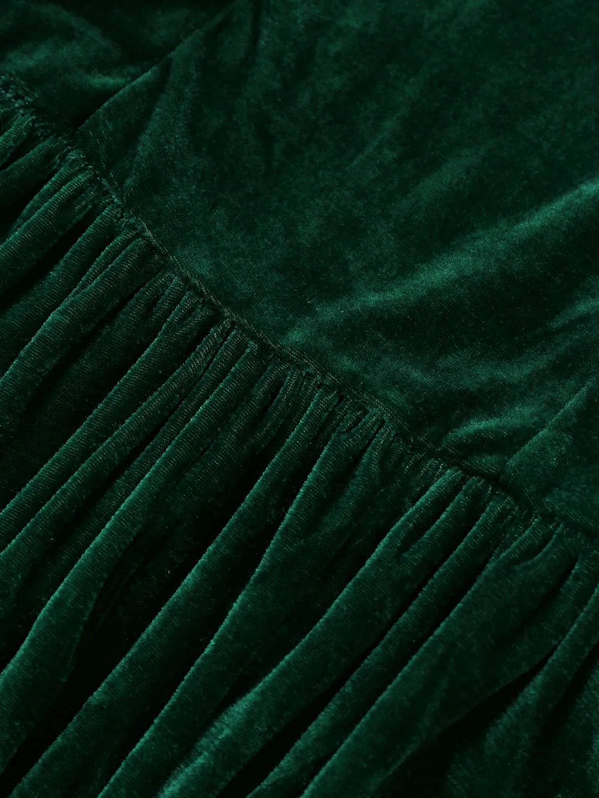 Grün 1930er Frau Weihnachtsmann Samt Kleid mit Kap - Image 6