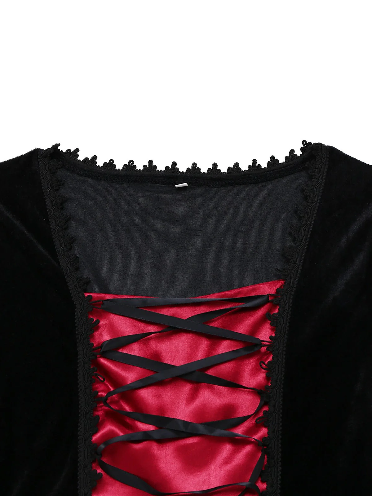 Rot 1930er Halloween Vampir Königin Schnürung Kleid - Image 3
