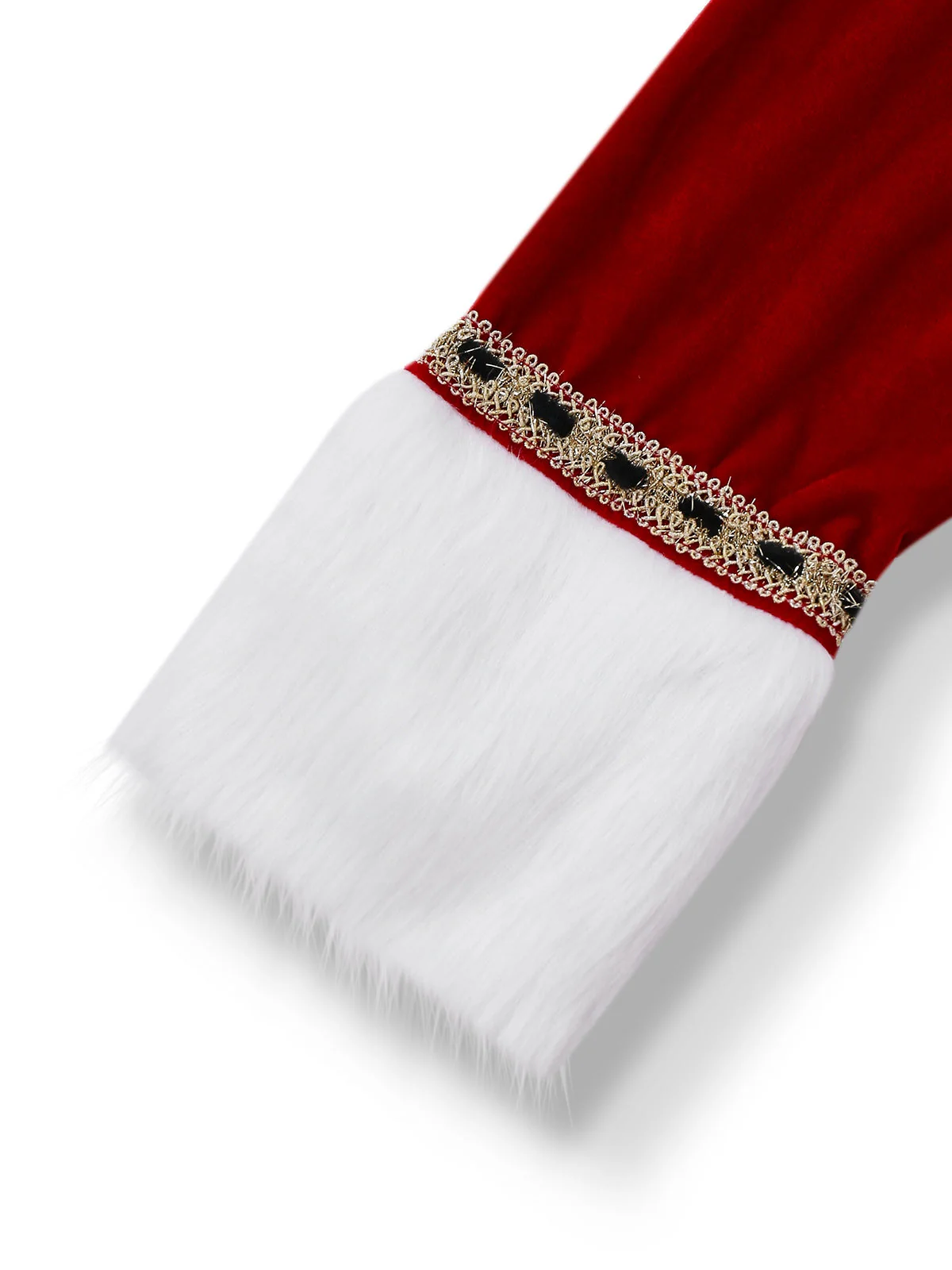 Rot 1930er Mrs. Claus Kostüm Samt Kleid Set - Image 5