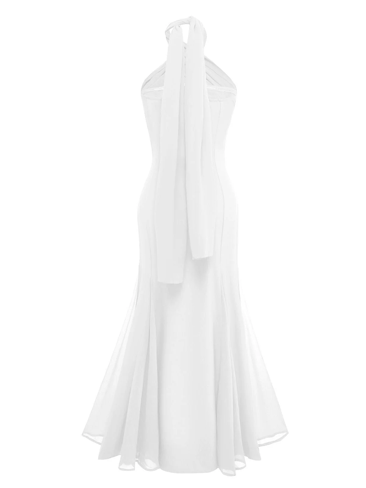 Hellgrün 1930er Solide Chiffon Criss Kreuzen Trägerlos Cabrio Kleid - Image 10