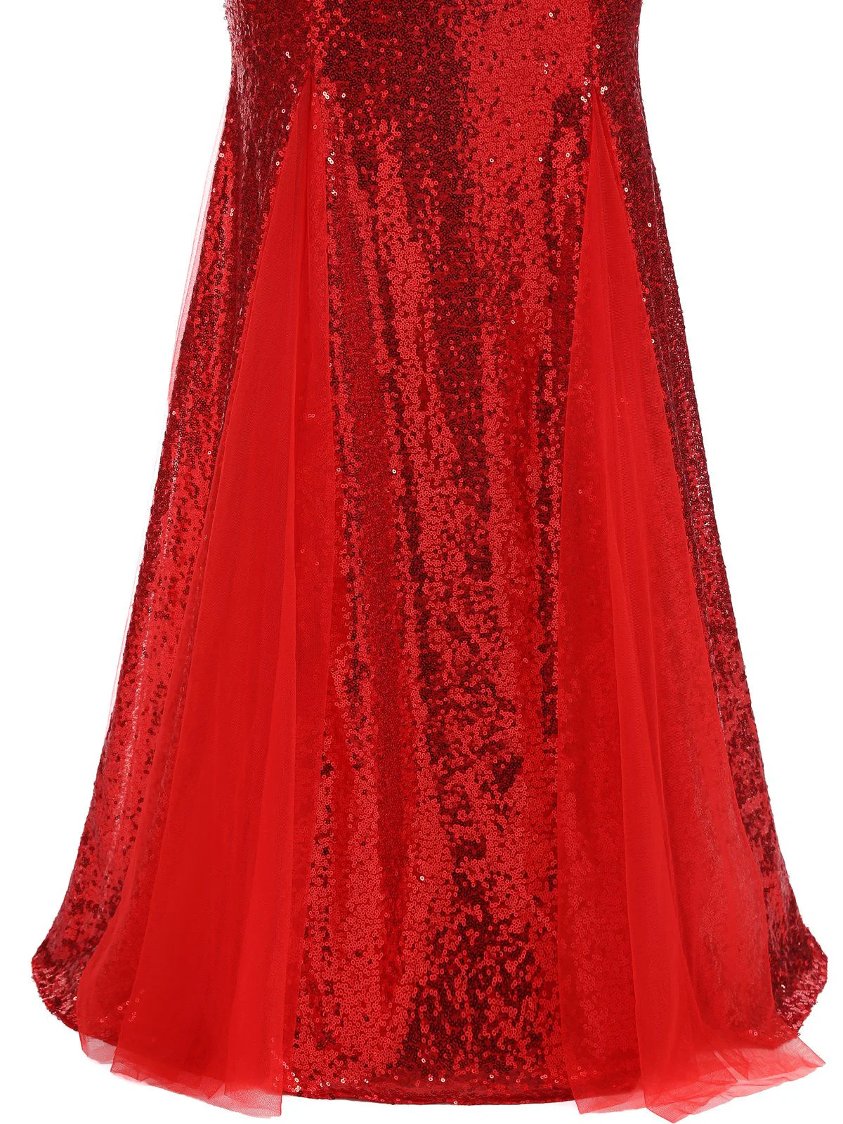Rot 1930er Vintage Pailletten Trägerlos Kleid - Image 6