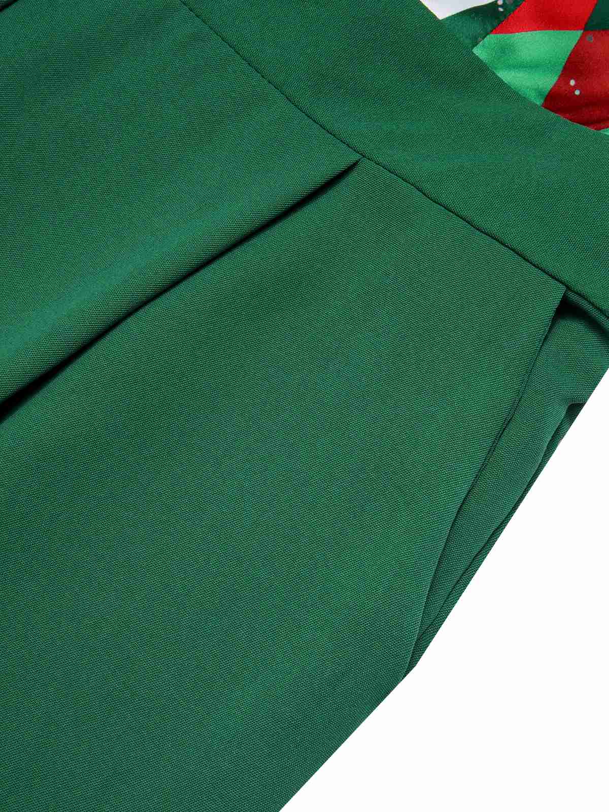 Rot 1930er Weihnachten Plaid Spitze Patchwork Jumpsuit - Image 11