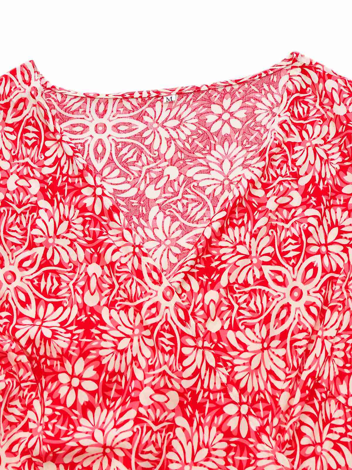 Rot 1940er Boho Blumen Wickel Kleid - Image 3