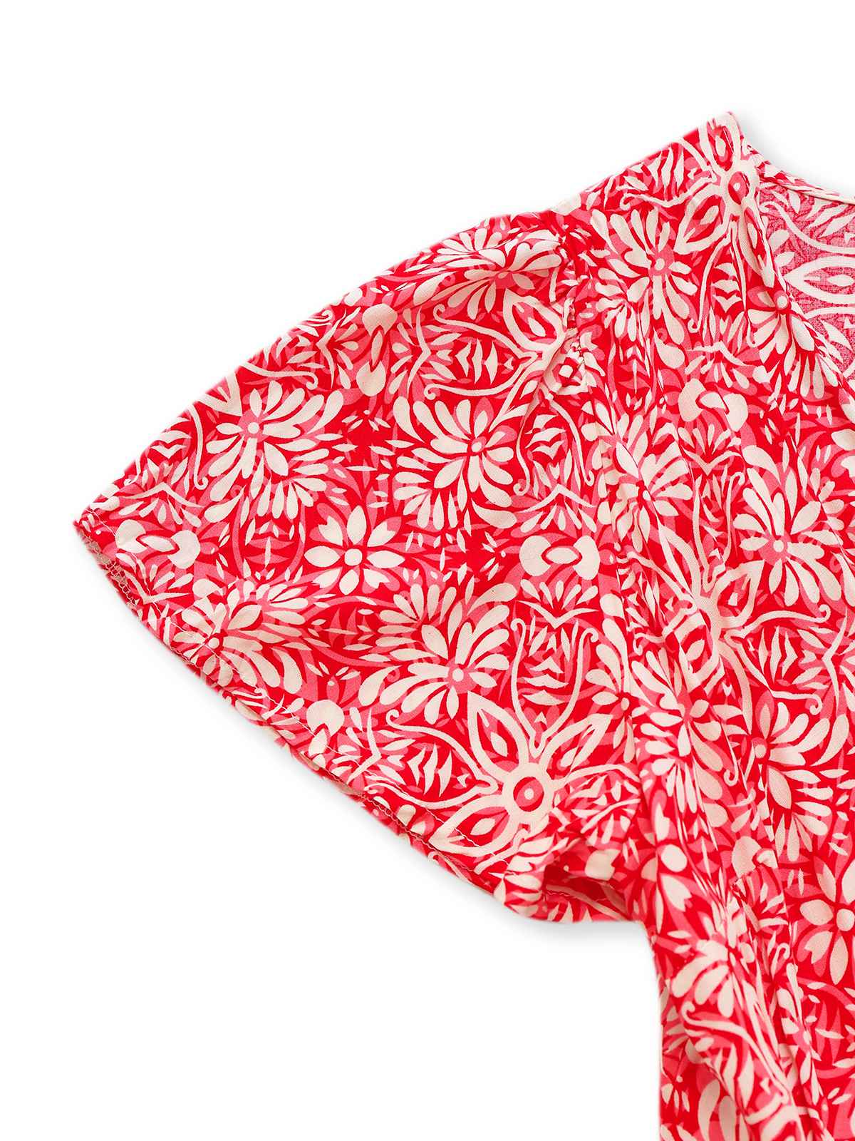 Rot 1940er Boho Blumen Wickel Kleid - Image 4