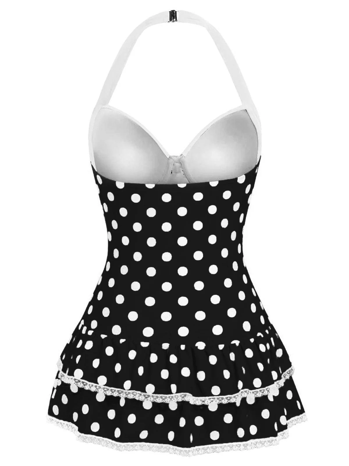 [Vorverkauf] Rot 1940er Halter Kariert Schleife Einteiliger Badeanzug - Image 15