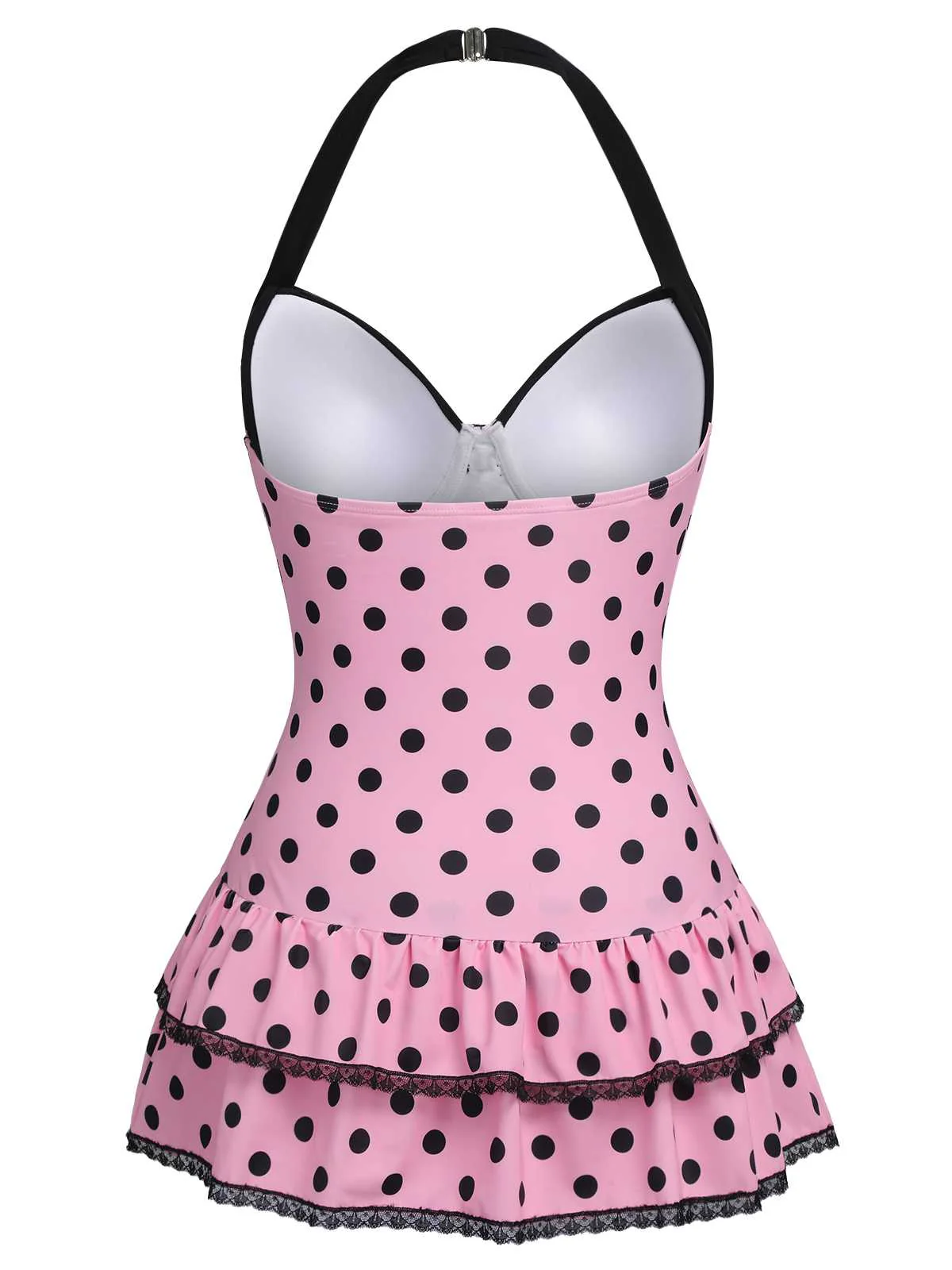 [Vorverkauf] Rot 1940er Halter Kariert Schleife Einteiliger Badeanzug - Image 8