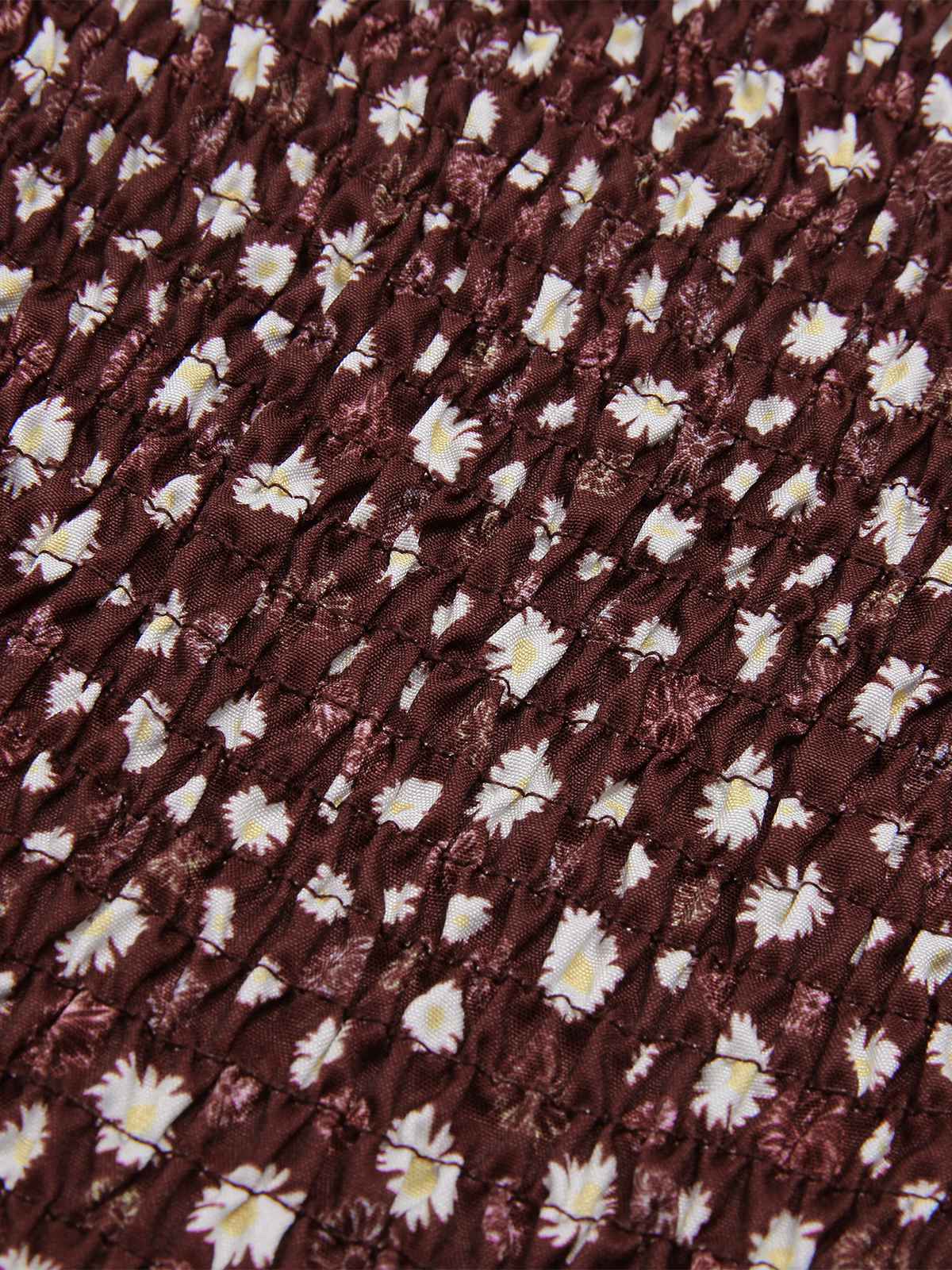 Rot 1940er Schulterfrei Blumen Gesmokt Jumpsuit - Image 4