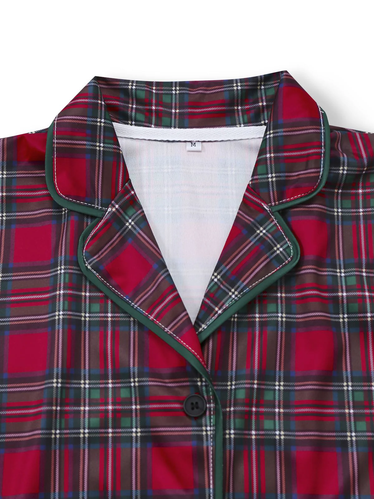 Rot 1940er Weihnachten Plaid Pyjama Set - Image 3