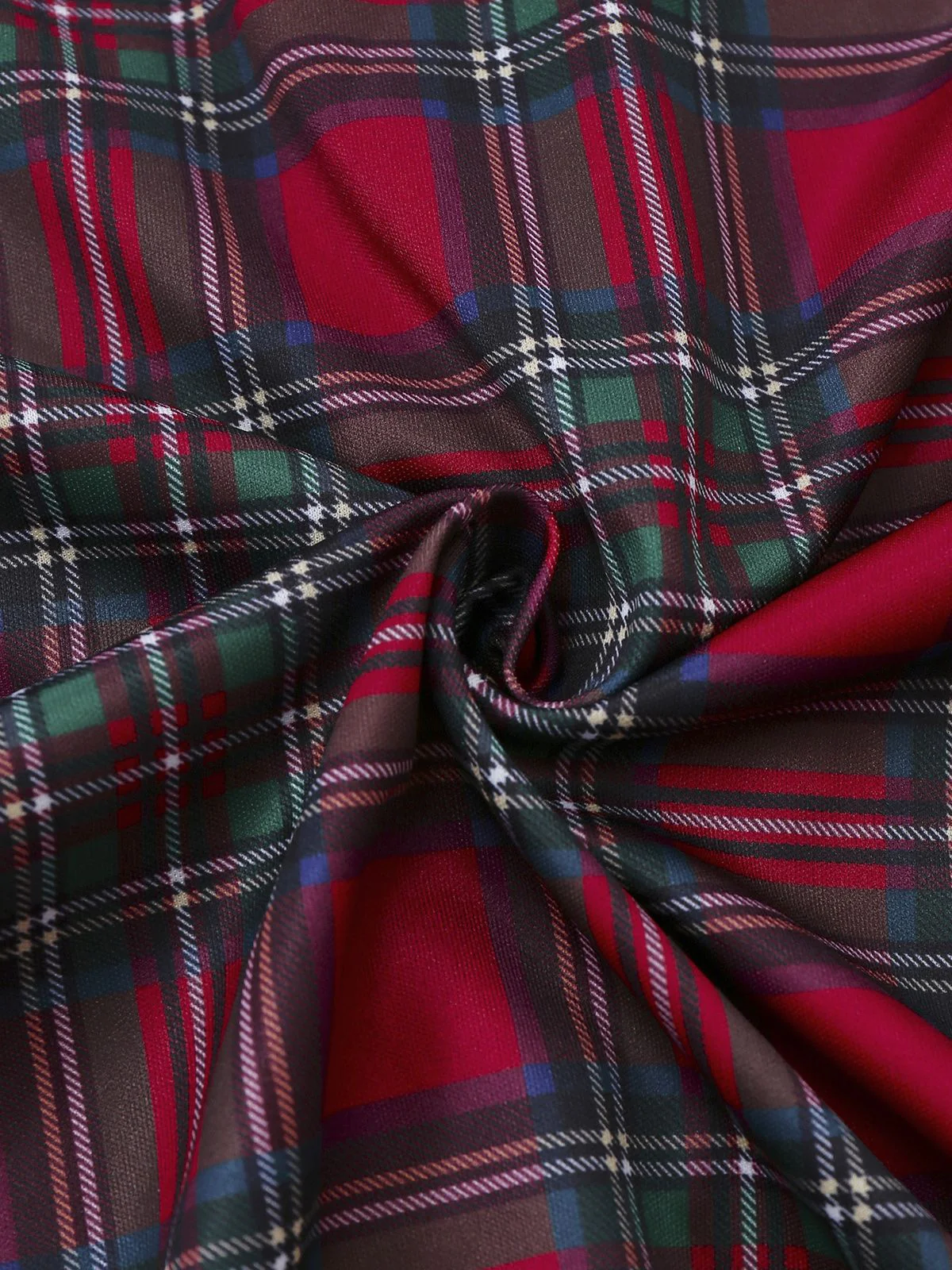 Rot 1940er Weihnachten Plaid Pyjama Set - Image 6