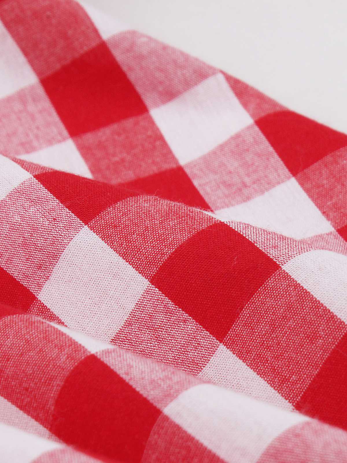 Rot 1950er Baumwolle Gingham Plaids Gürtel Kleid - Image 5