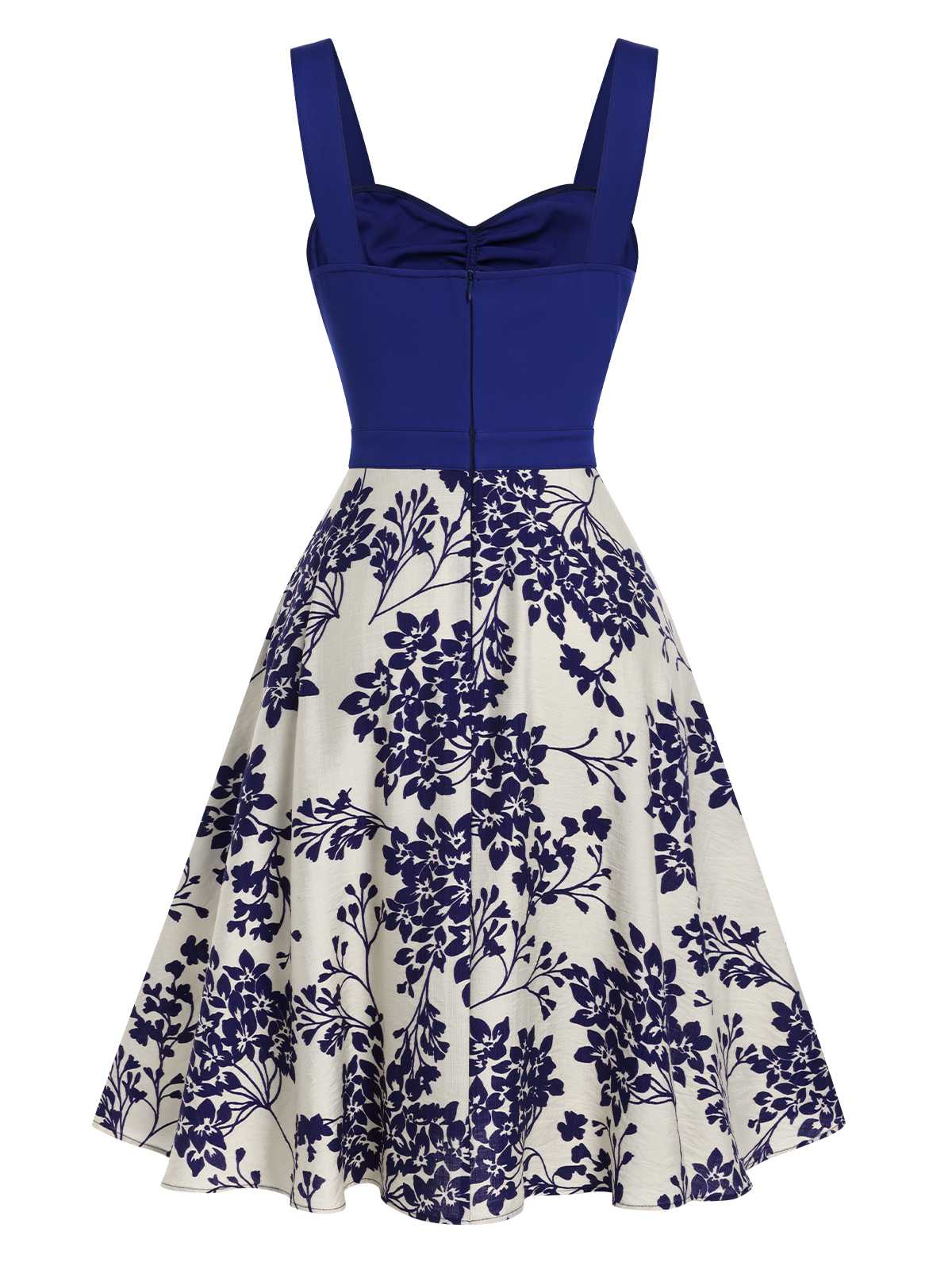 Rot 1950er Blumen Knöpfen Sweetheart-Kragen Kleid - Image 8