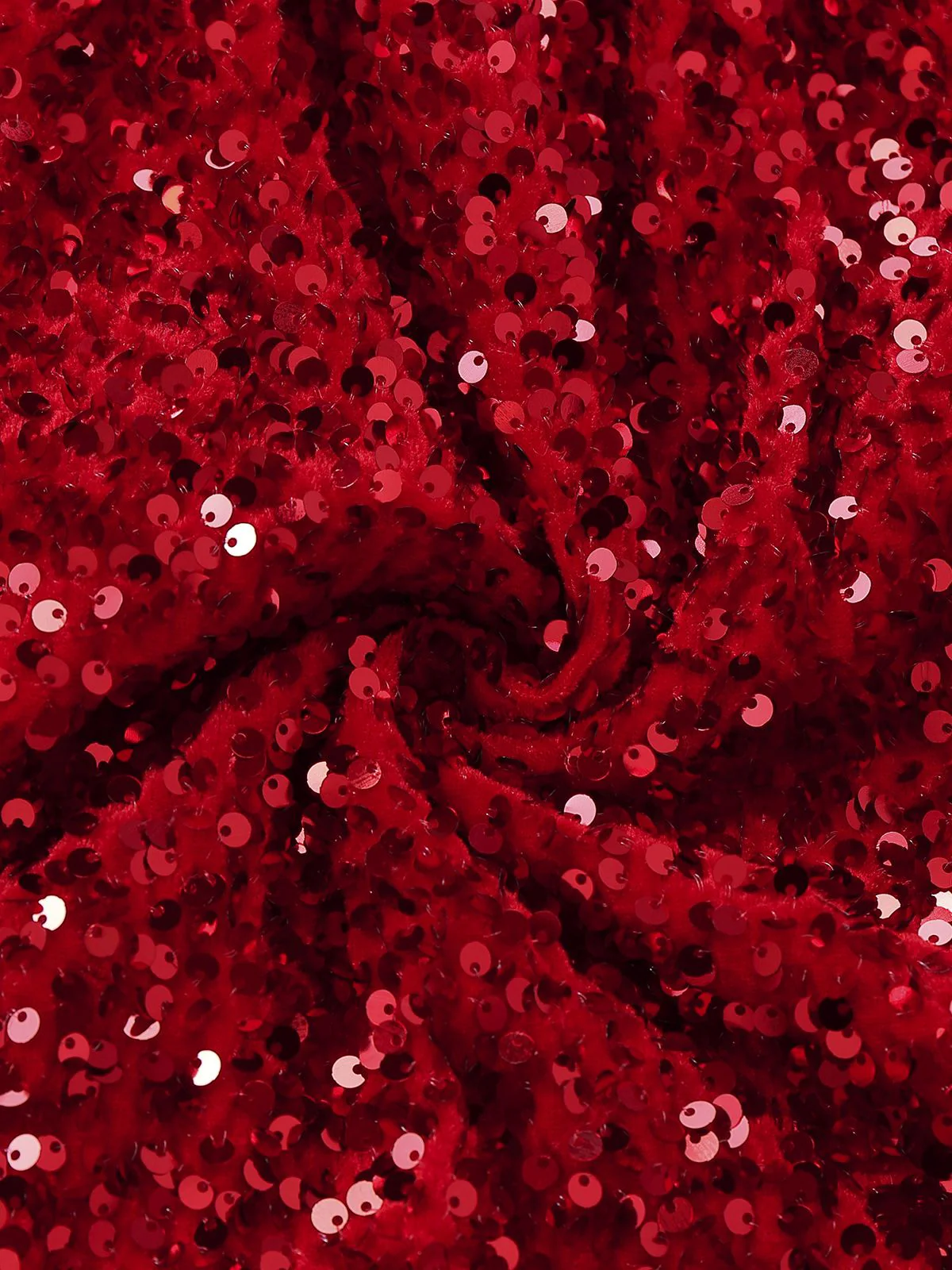 Rot 1950er Bogen Pailletten Plüschsaum Kleid - Image 5