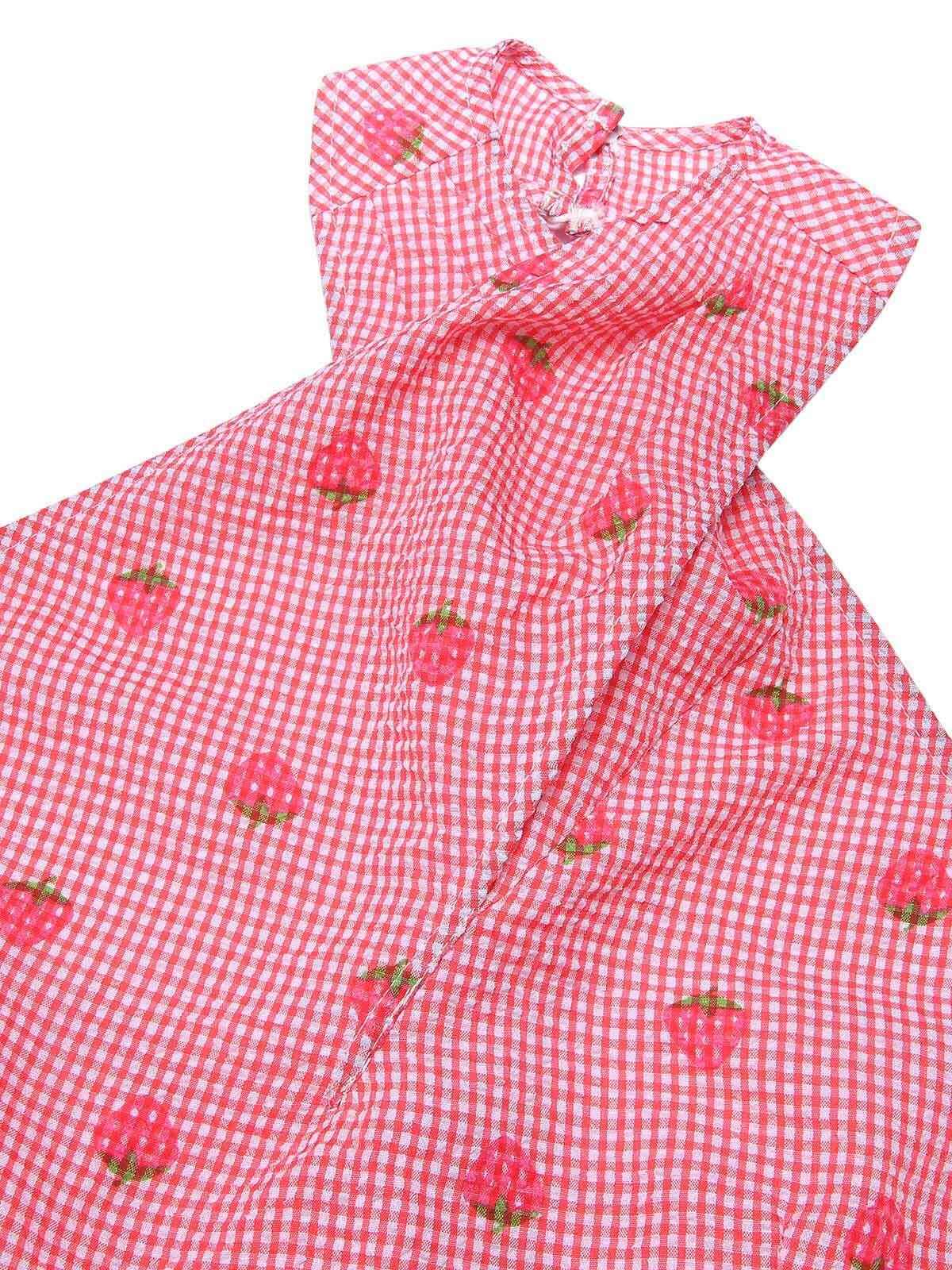 Rot 1950er Erdbeere Kreuz Halter Jumpsuit - Image 5
