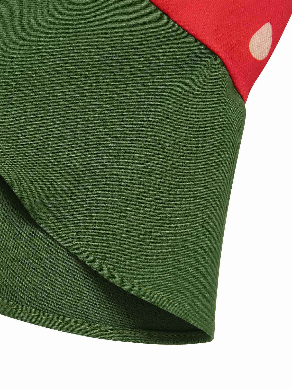 Rot 1950er Erdbeere Rüsche Kleid mit Gürtel - Image 8