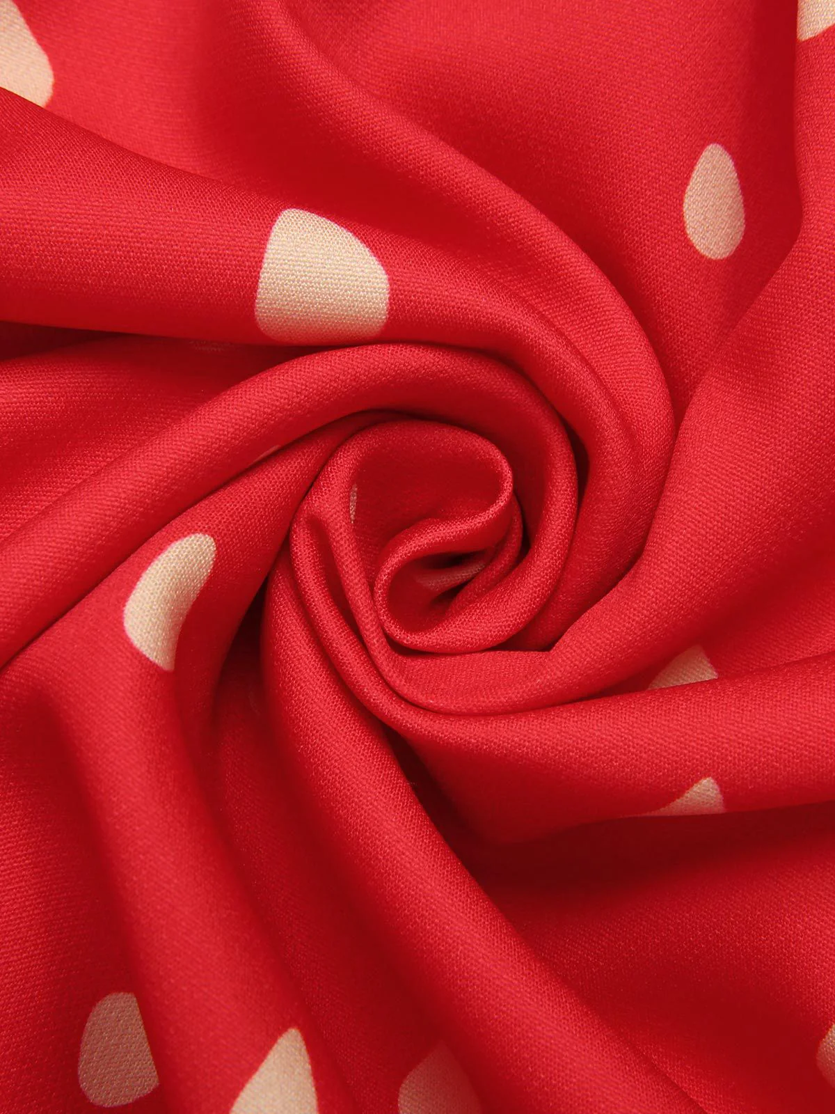 Rot 1950er Erdbeere Rüsche Kleid mit Gürtel - Image 9