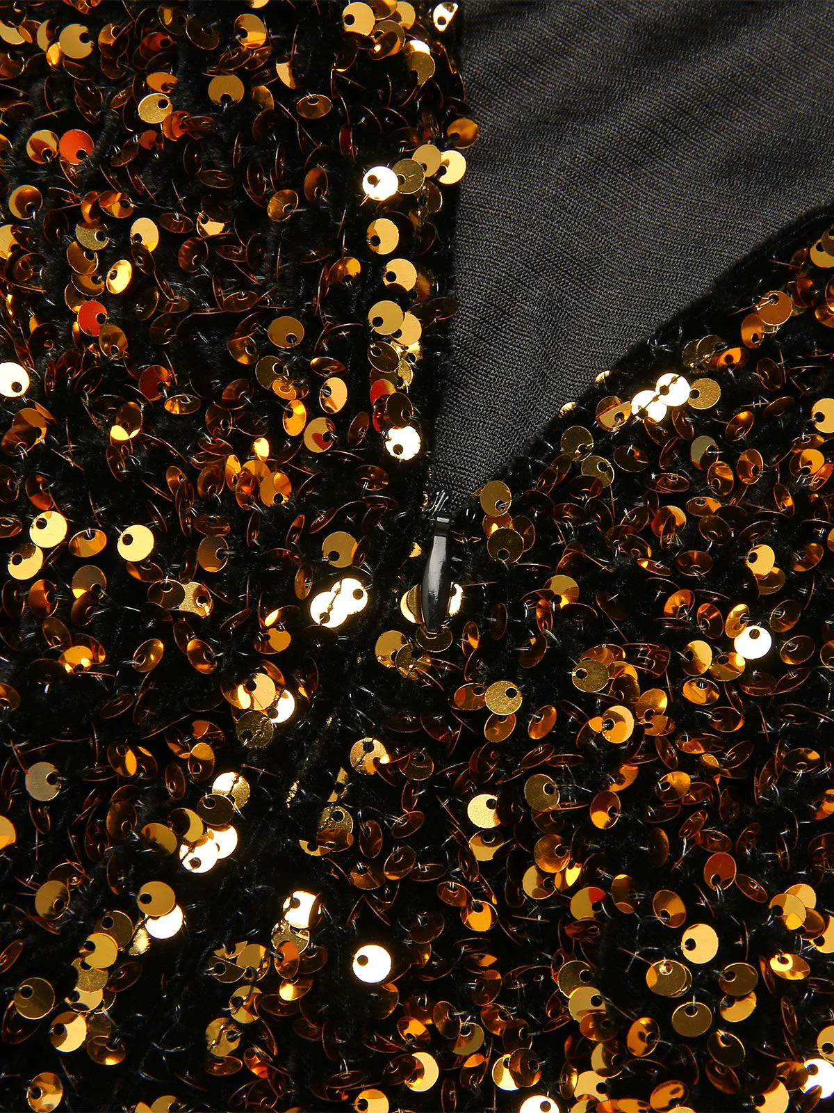 SCHWARZES 1950ER GOLD GLITZER PATCHWORK KLEID - Image 7