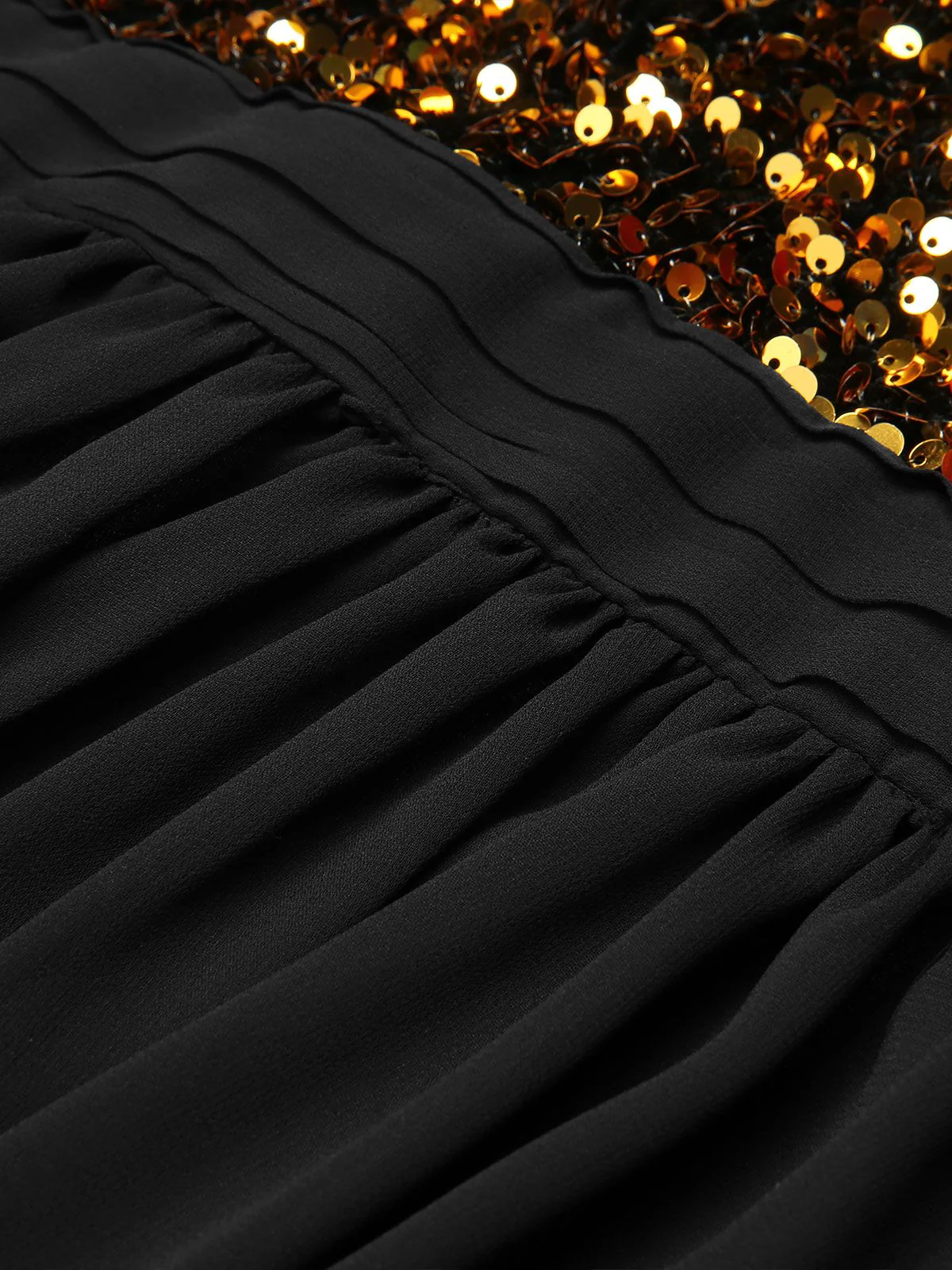 SCHWARZES 1950ER GOLD GLITZER PATCHWORK KLEID - Image 8