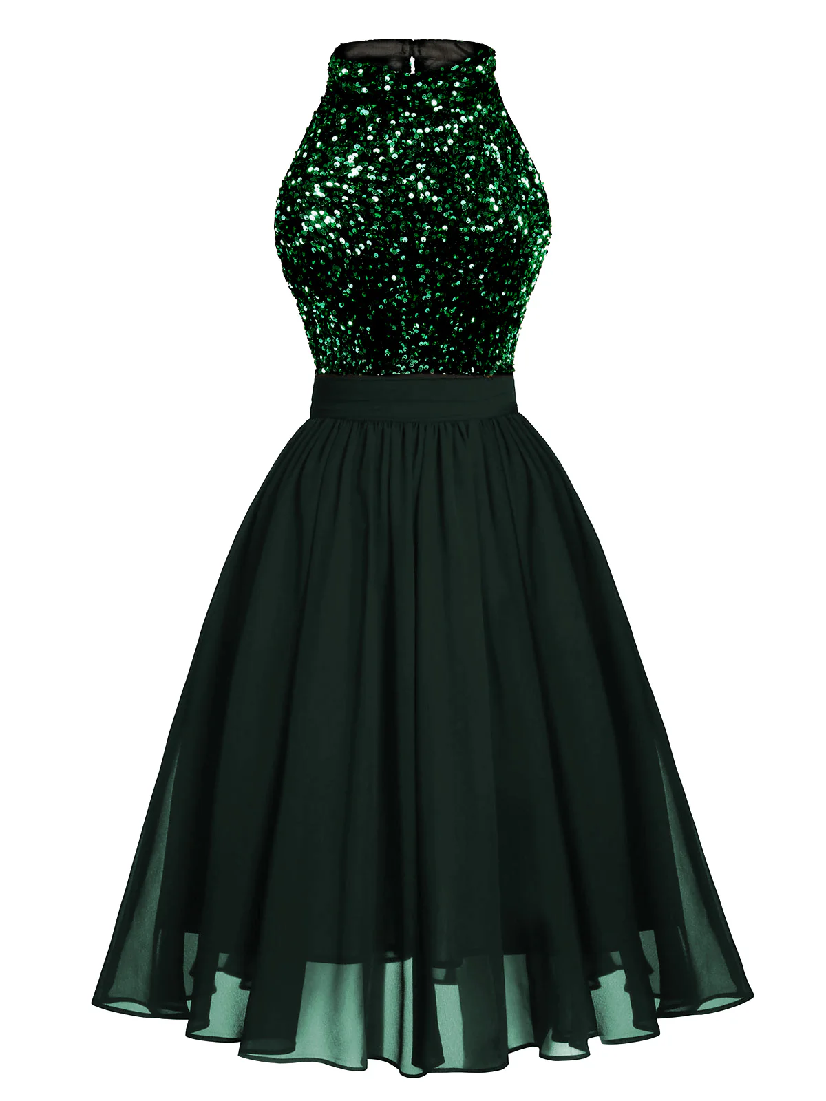 SCHWARZES 1950ER GOLD GLITZER PATCHWORK KLEID - Image 16
