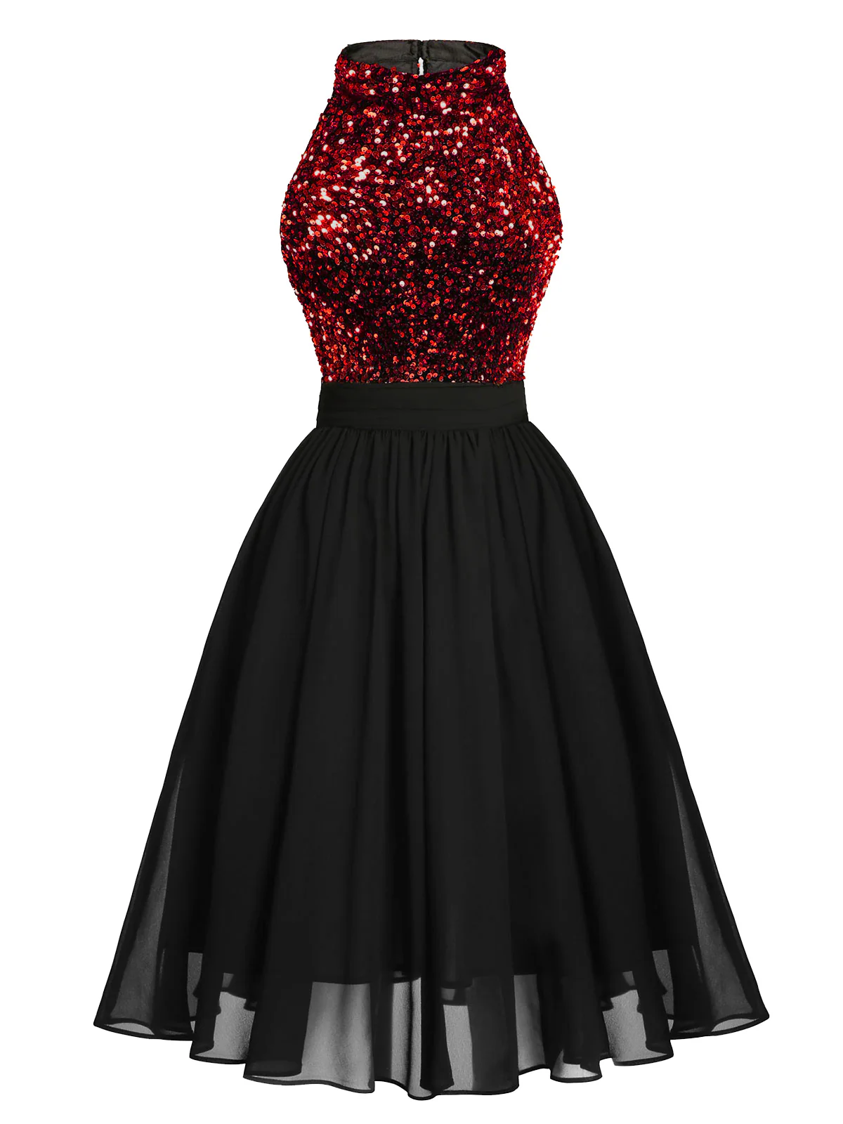 SCHWARZES 1950ER GOLD GLITZER PATCHWORK KLEID - Image 11