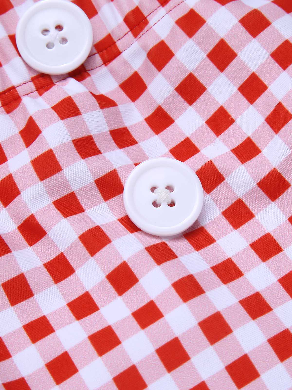 Rot 1950er Halter Plaids Badeanzug - Image 7