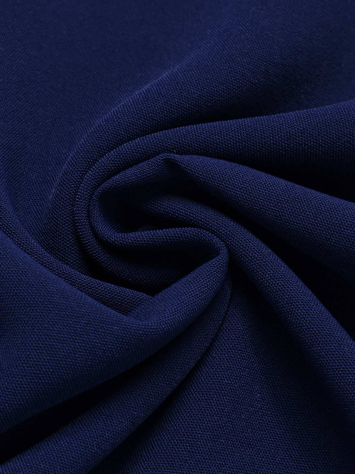 Blau 1950er Hohl Bogen Streifen Patchwork Jumpsuit - Image 10