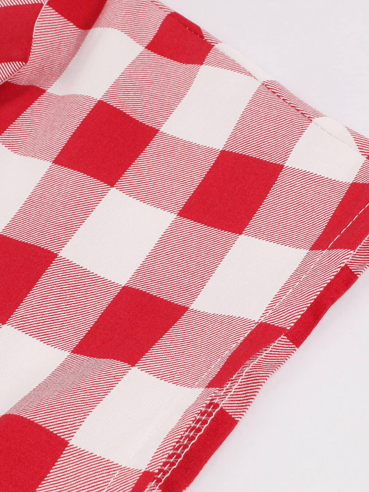 ROT 1950ER KARIERTES TASCHEN SWING KLEID - Image 5