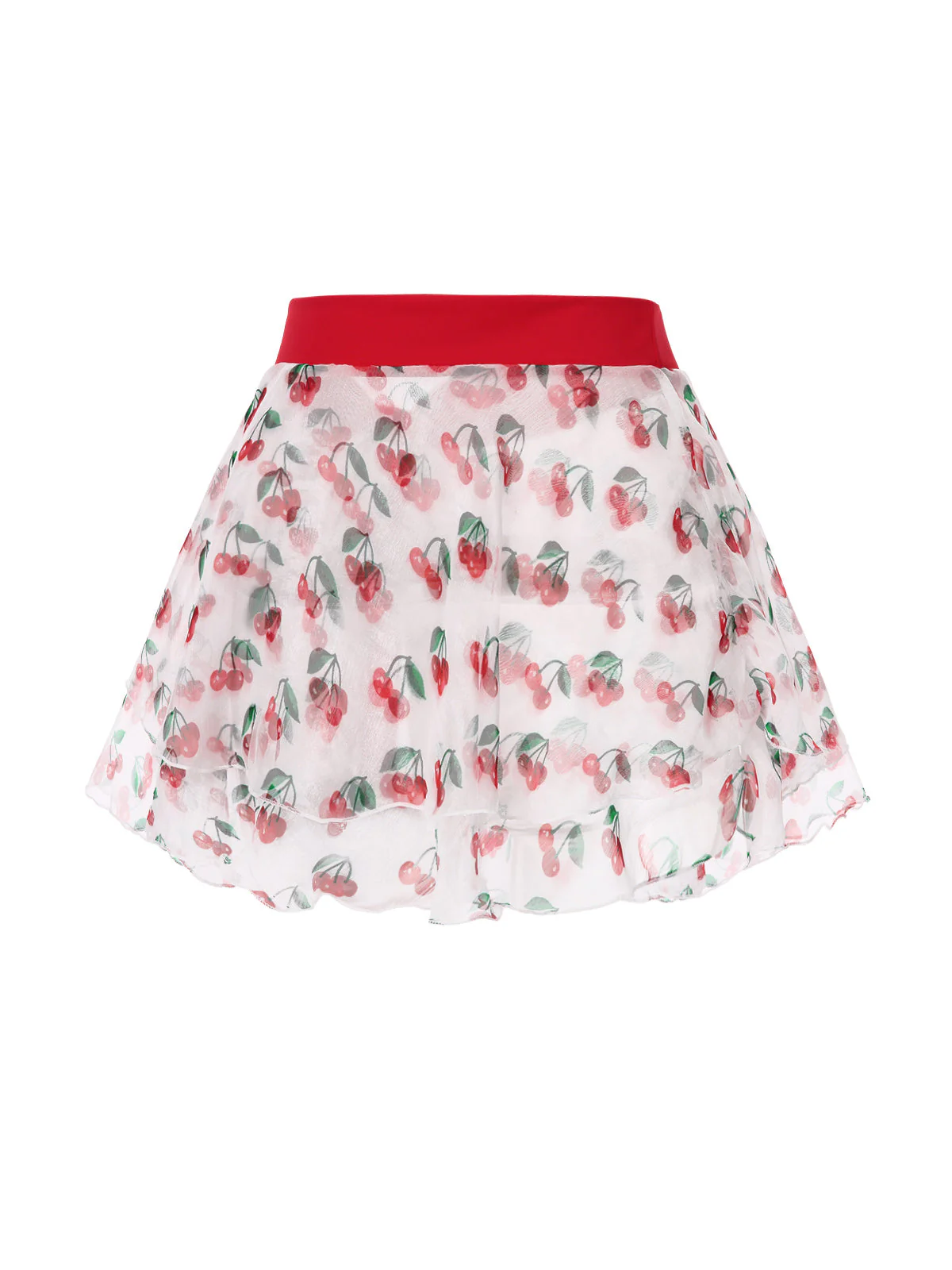 Rot 1950er Kirsche Taille-Binden Cover Up - Image 4