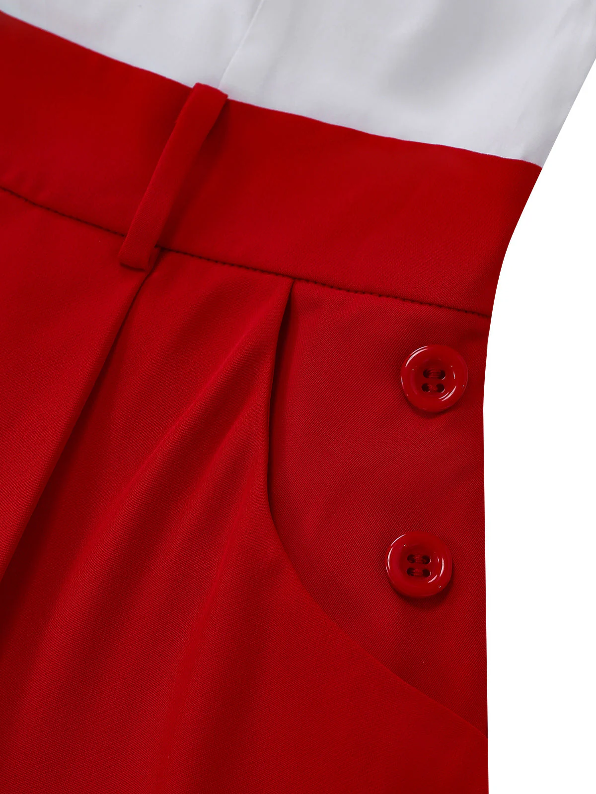 [Vorverkauf] Rot 1950er Matrosenkragen Gürtel Ärmellos A-Linie Kleid - Image 7