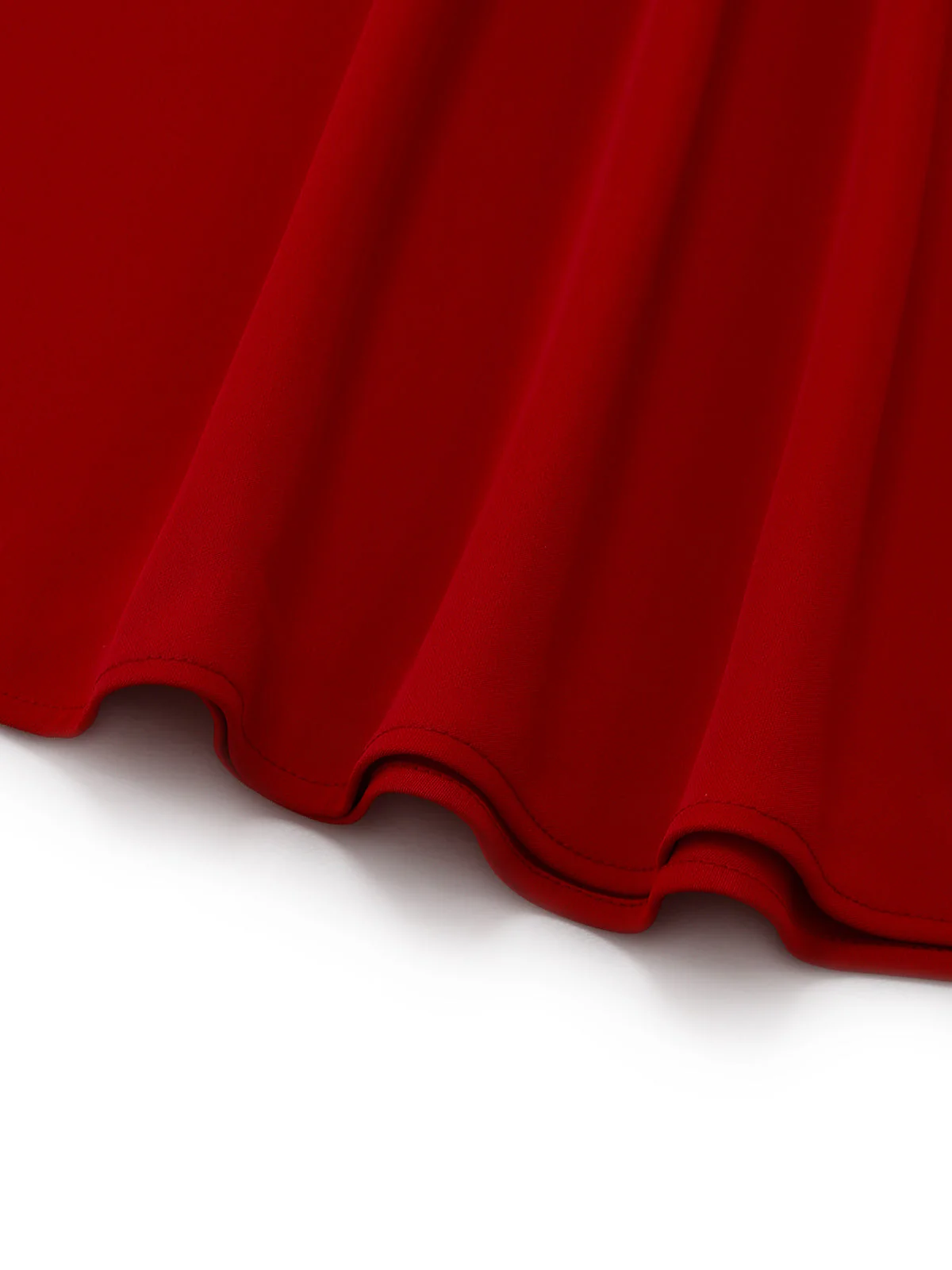 [Vorverkauf] Rot 1950er Matrosenkragen Gürtel Ärmellos A-Linie Kleid - Image 8