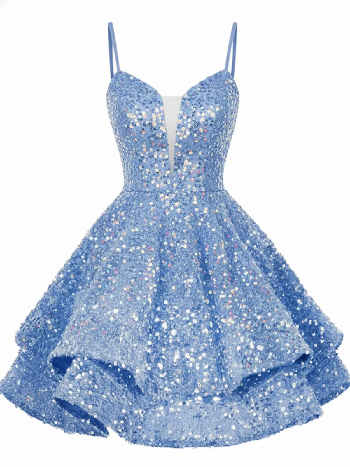 Rot 1950er Pailletten Tief-V Schnür Mini Party Kleid - Image 4