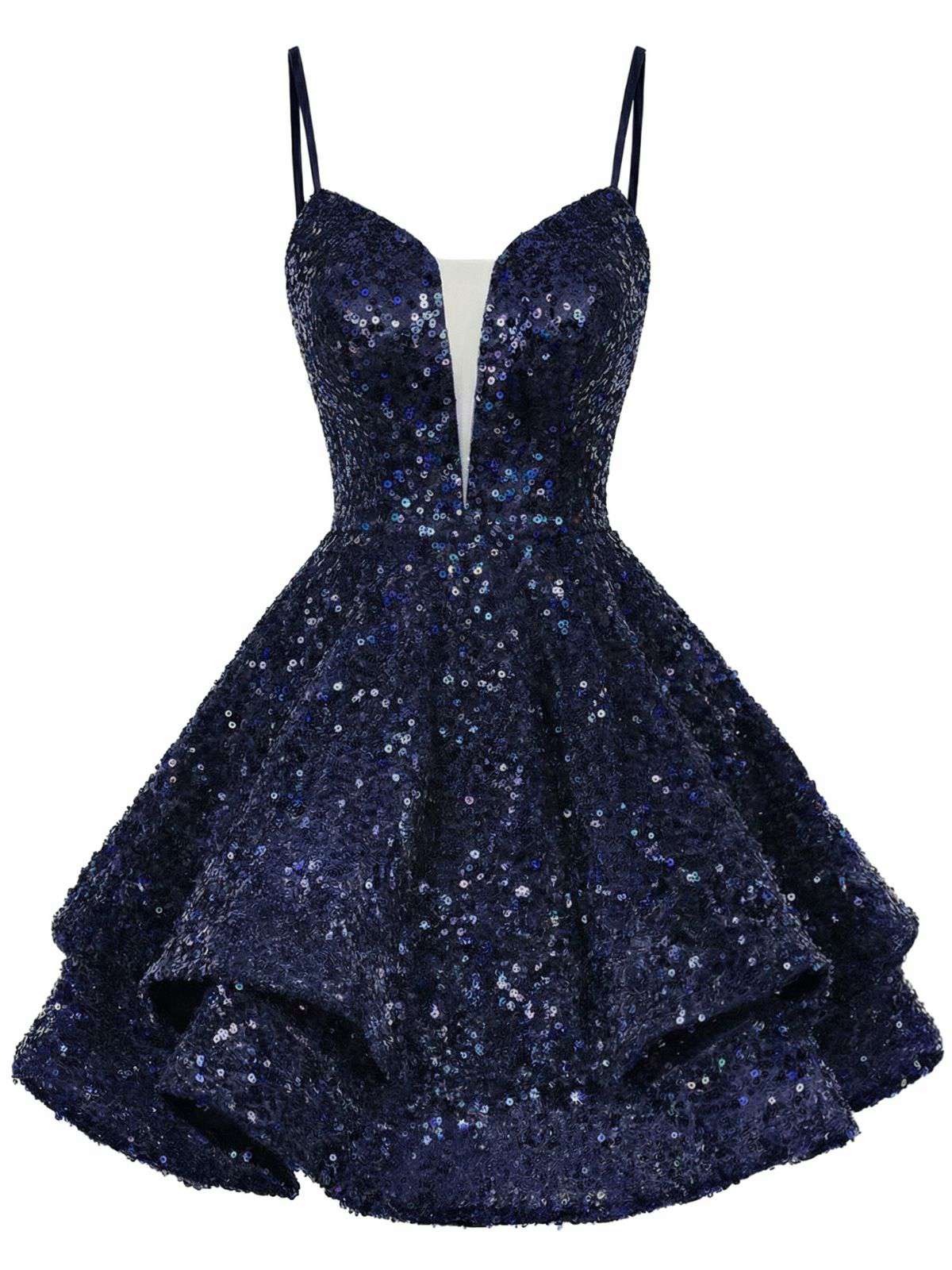 Rot 1950er Pailletten Tief-V Schnür Mini Party Kleid - Image 6
