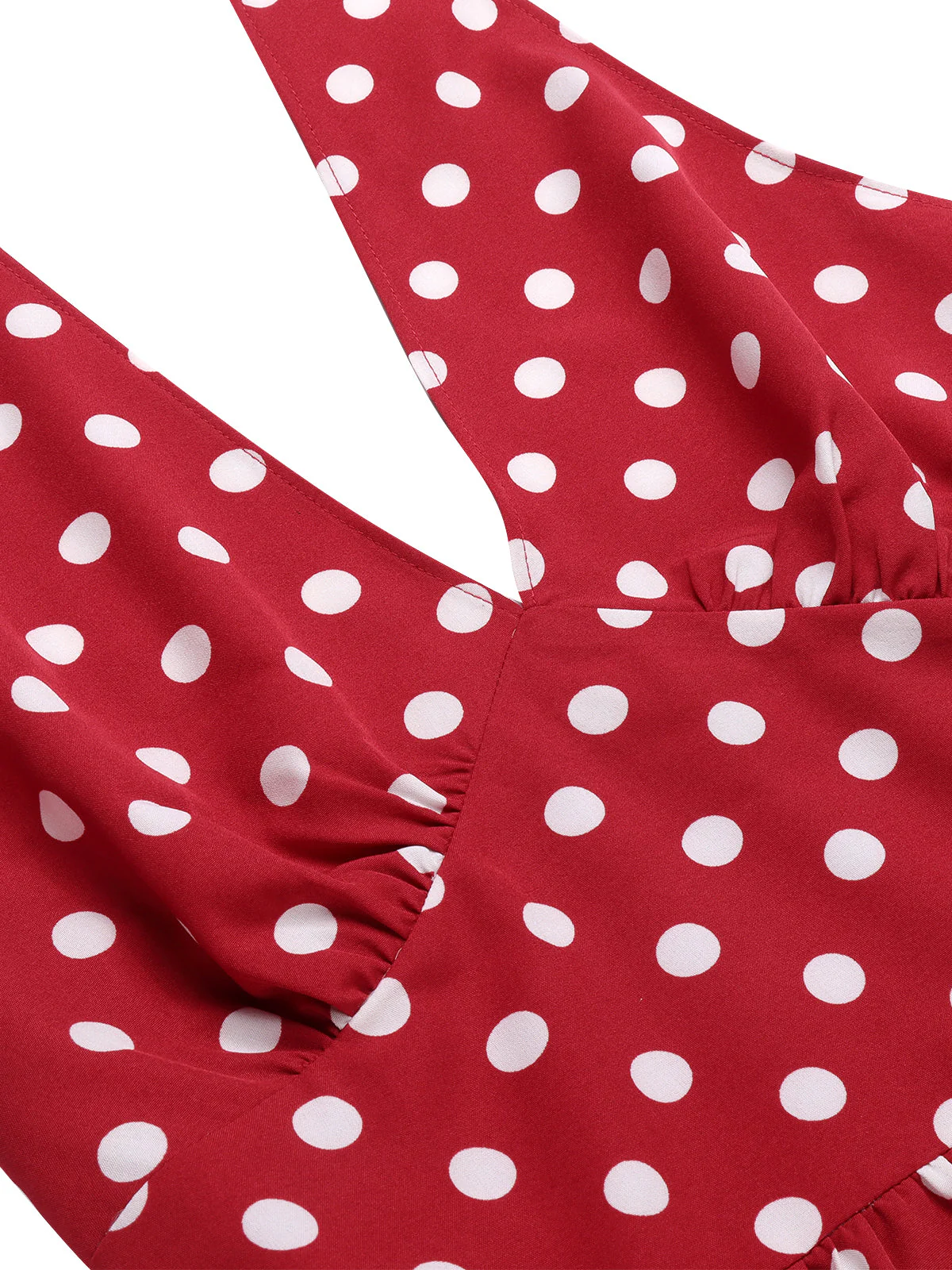 Rot 1950er Polka Dot Halter Kleid Mit Accessoires Set - Image 8