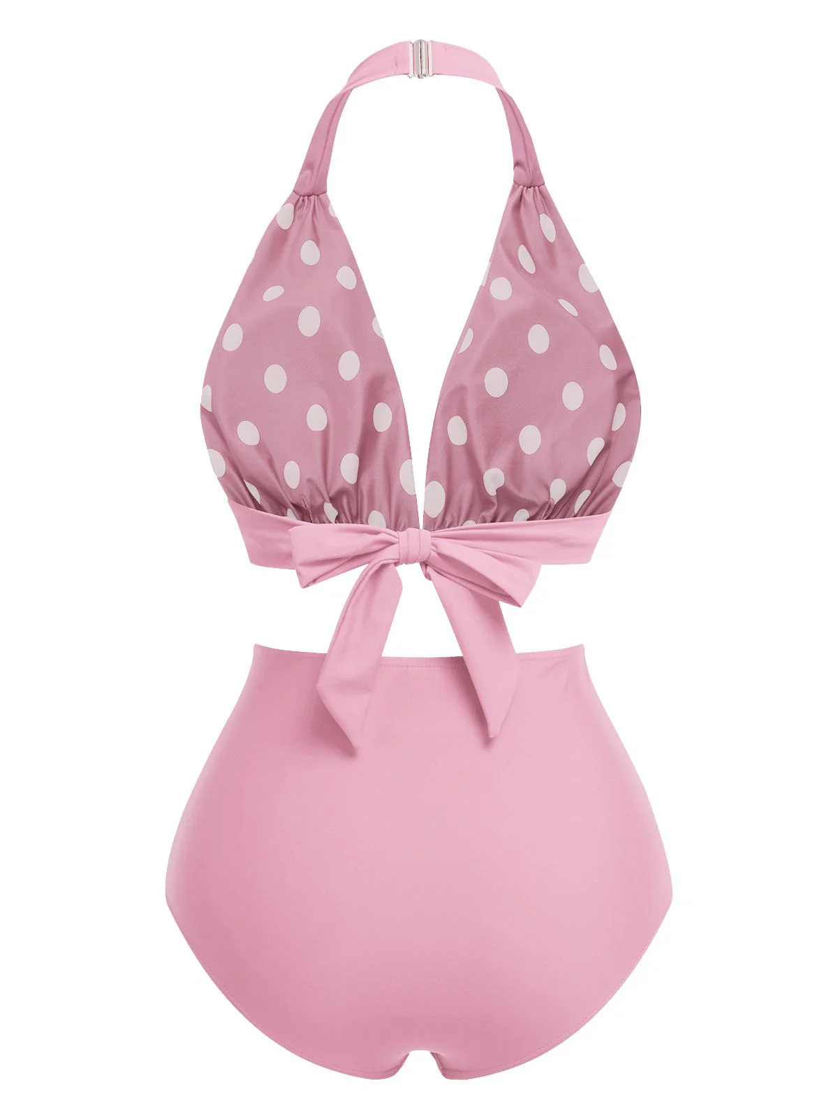 Rot 1950er Polka Dot Halter Separater Badeanzug - Image 9