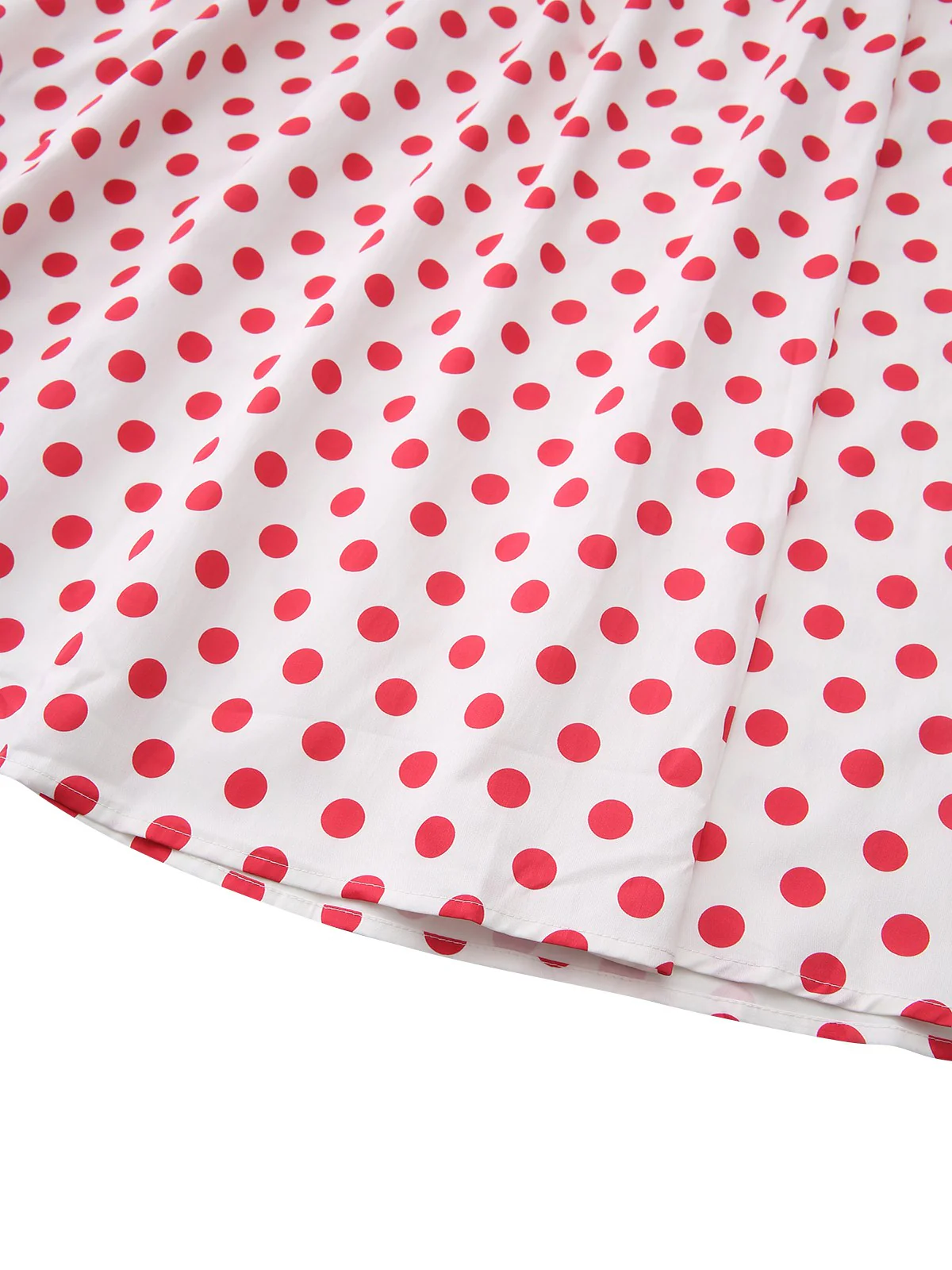 Rot 1950er Polka Punkte Quadratischer Hals Breit Träger Kleid - Image 7