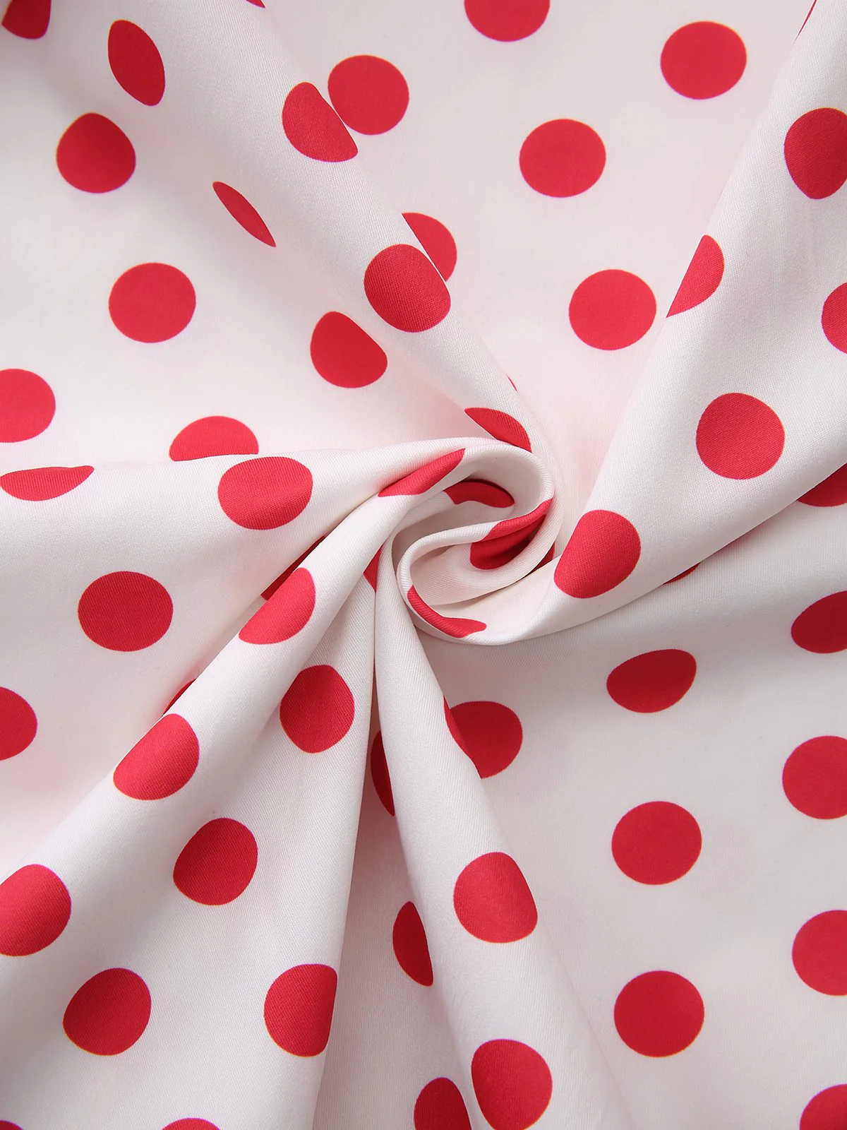 Rot 1950er Polka Punkte Quadratischer Hals Breit Träger Kleid - Image 8