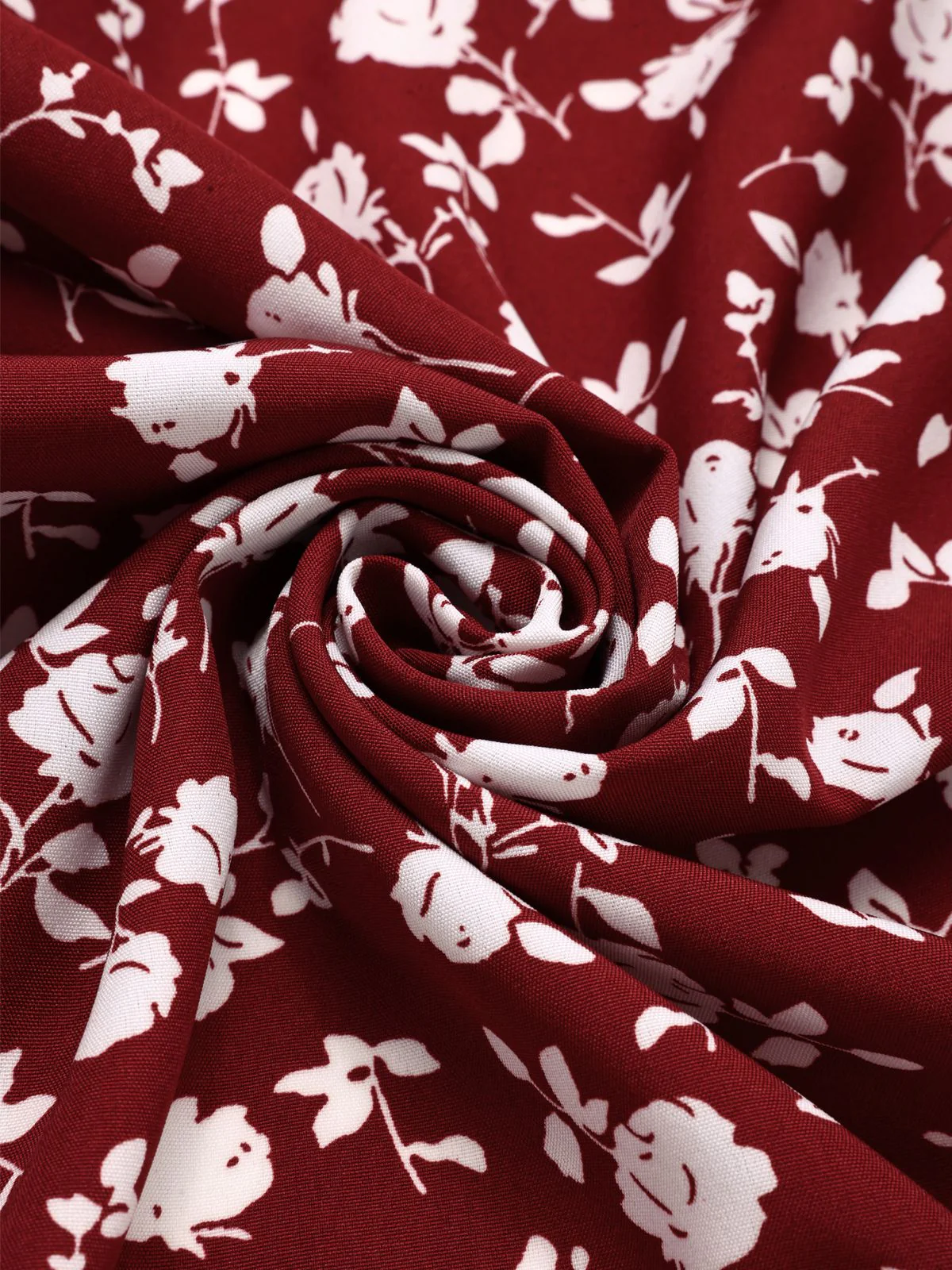 Rot 1950er Revers Knöpfen Blümchen Kleid - Image 7